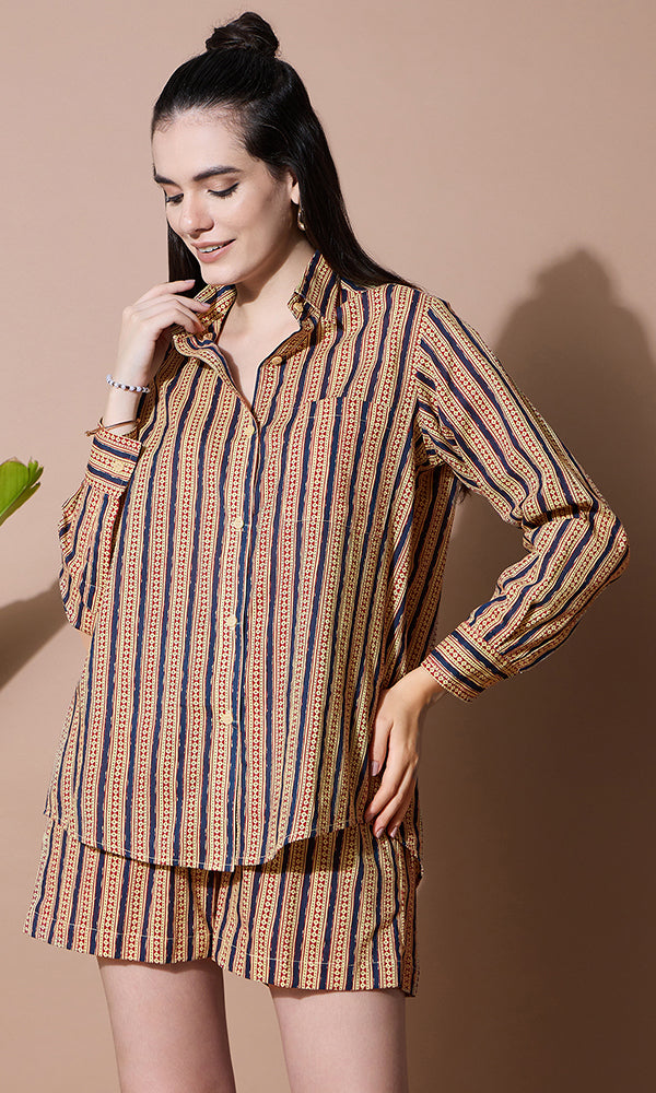 NEELA SUTA COTTON SHORTS COORD SET FOR WOMEN