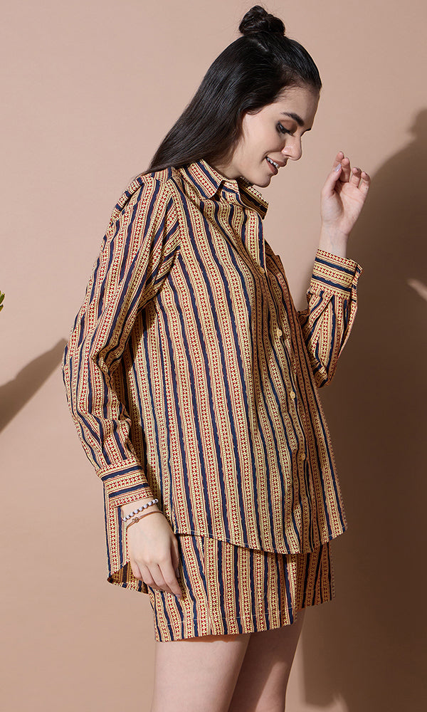 NEELA SUTA COTTON SHORTS COORD SET FOR WOMEN