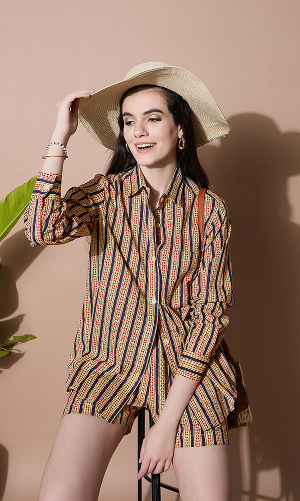 NEELA SUTA COTTON SHORTS COORD SET FOR WOMEN