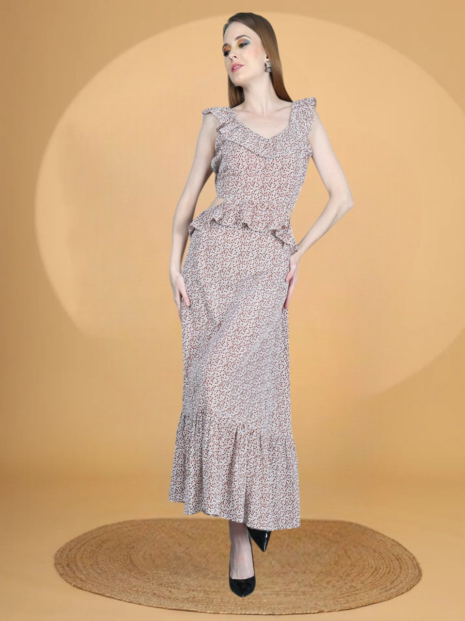 Printed Sleeveless Dress for Women