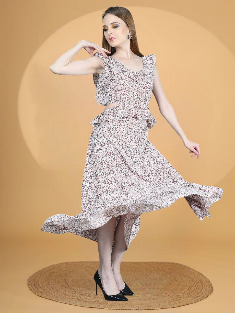Printed Sleeveless Dress for Women