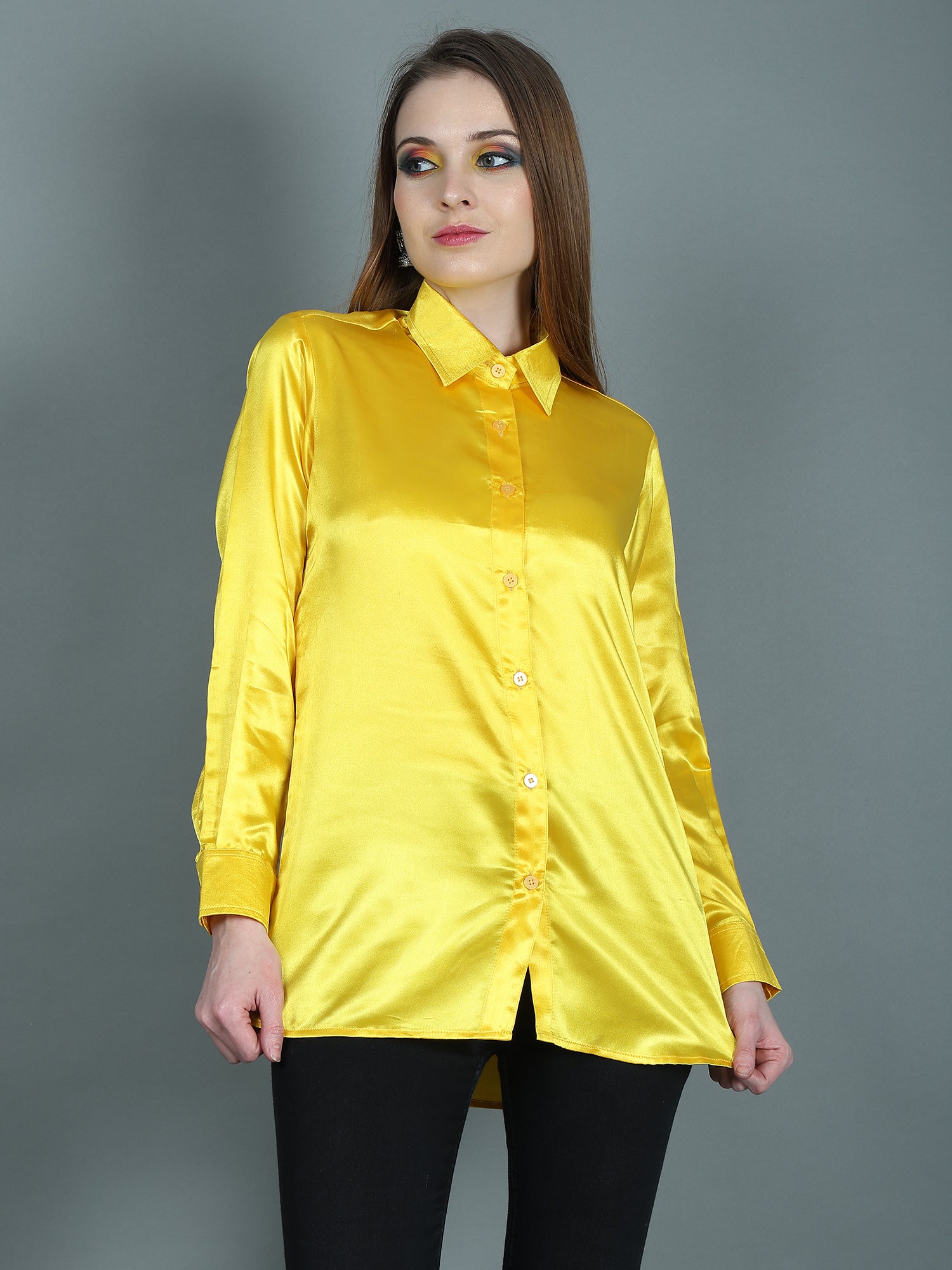 DESIGNER SATIN SHIRT FOR WOMEN