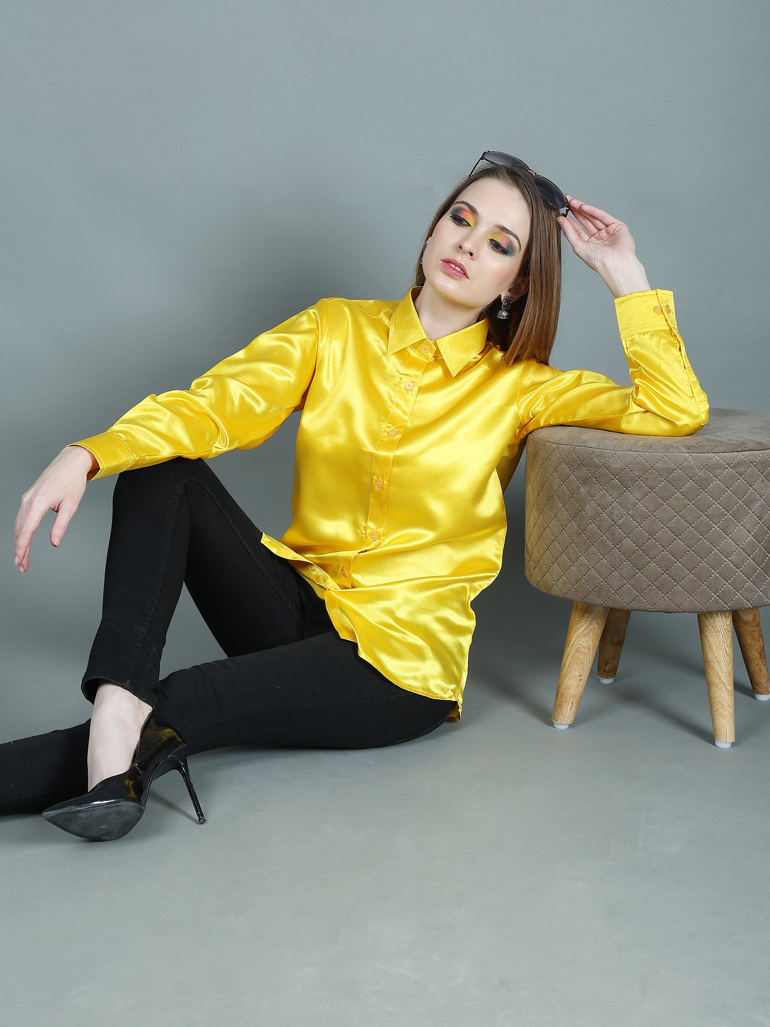 DESIGNER SATIN SHIRT FOR WOMEN