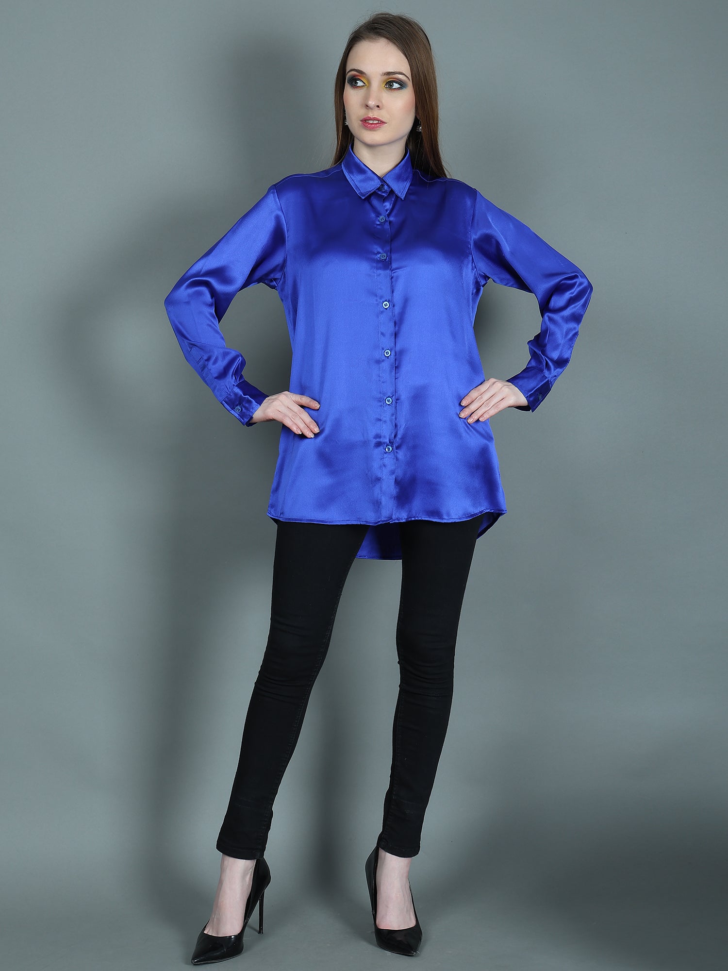 DESIGNER SATIN SHIRT FOR WOMEN