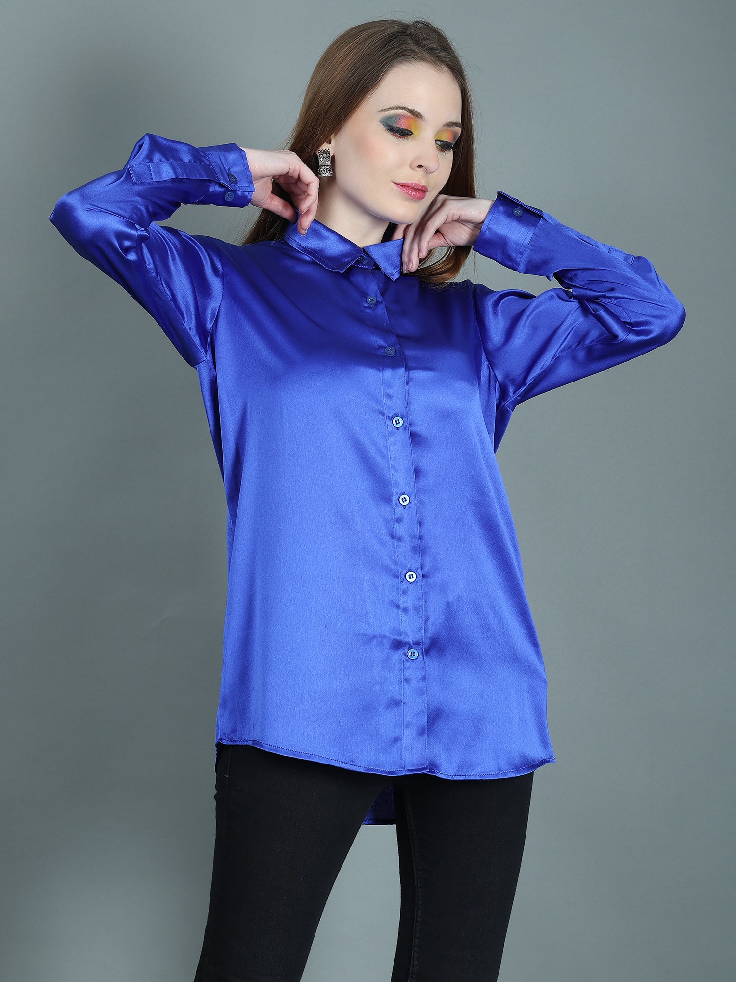 DESIGNER SATIN SHIRT FOR WOMEN