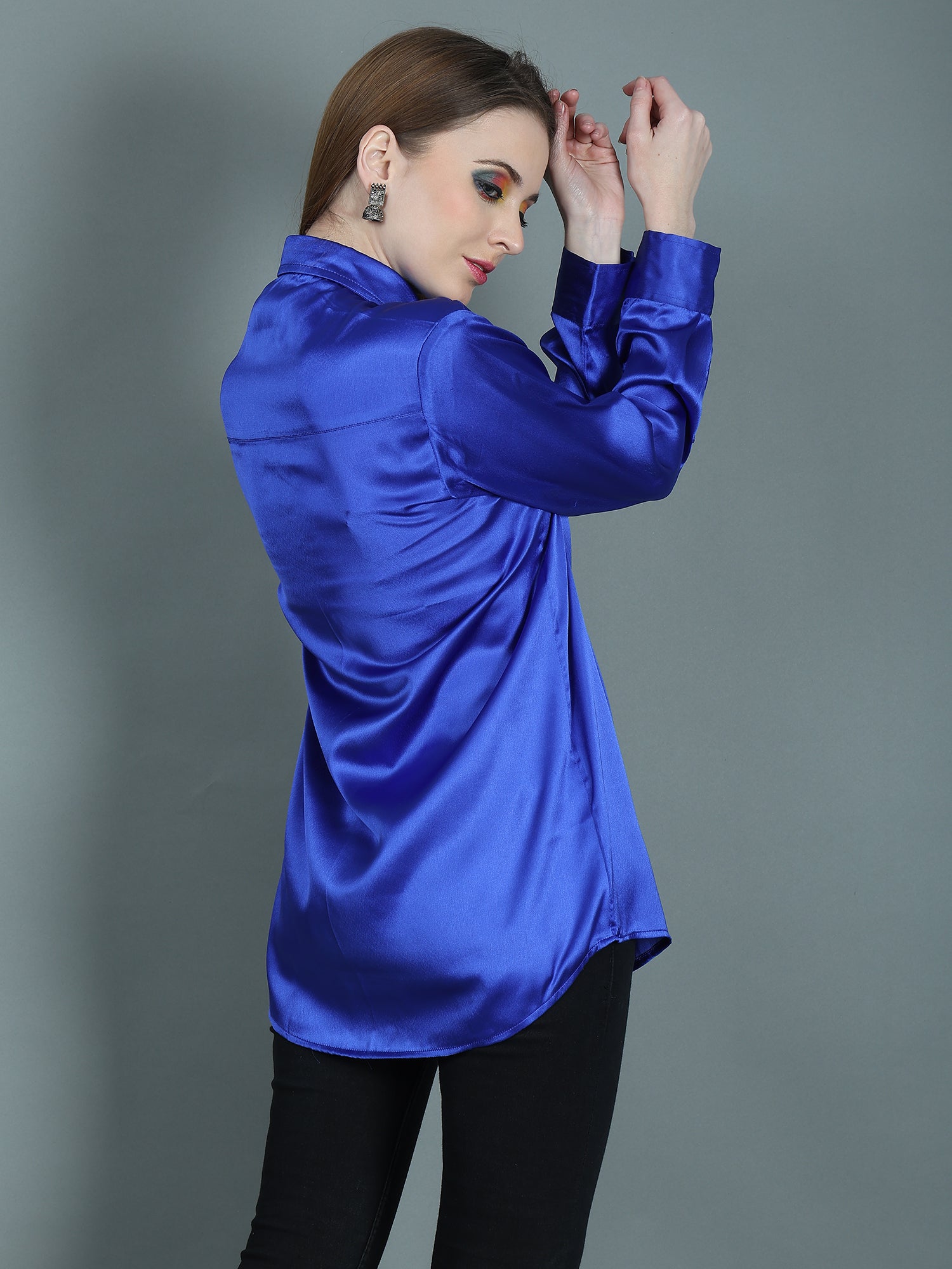 DESIGNER SATIN SHIRT FOR WOMEN