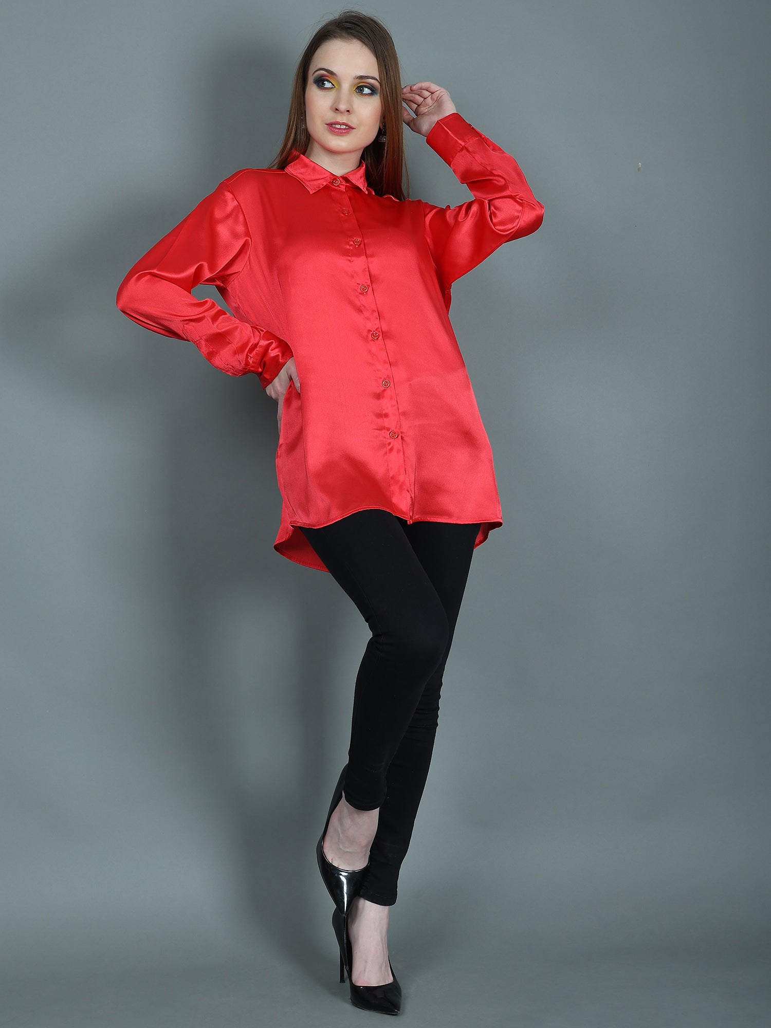 DESIGNER SATIN SHIRT FOR WOMEN
