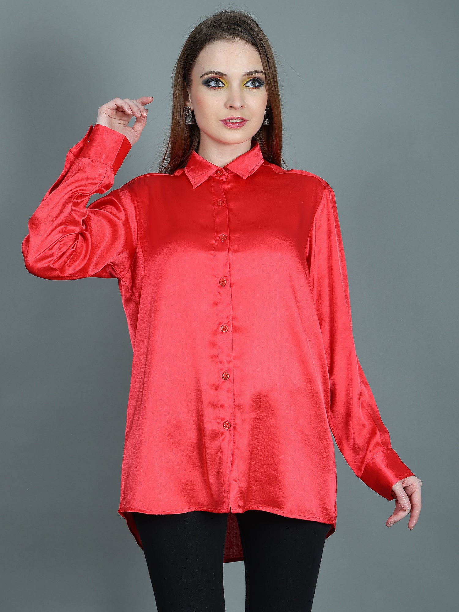 DESIGNER SATIN SHIRT FOR WOMEN