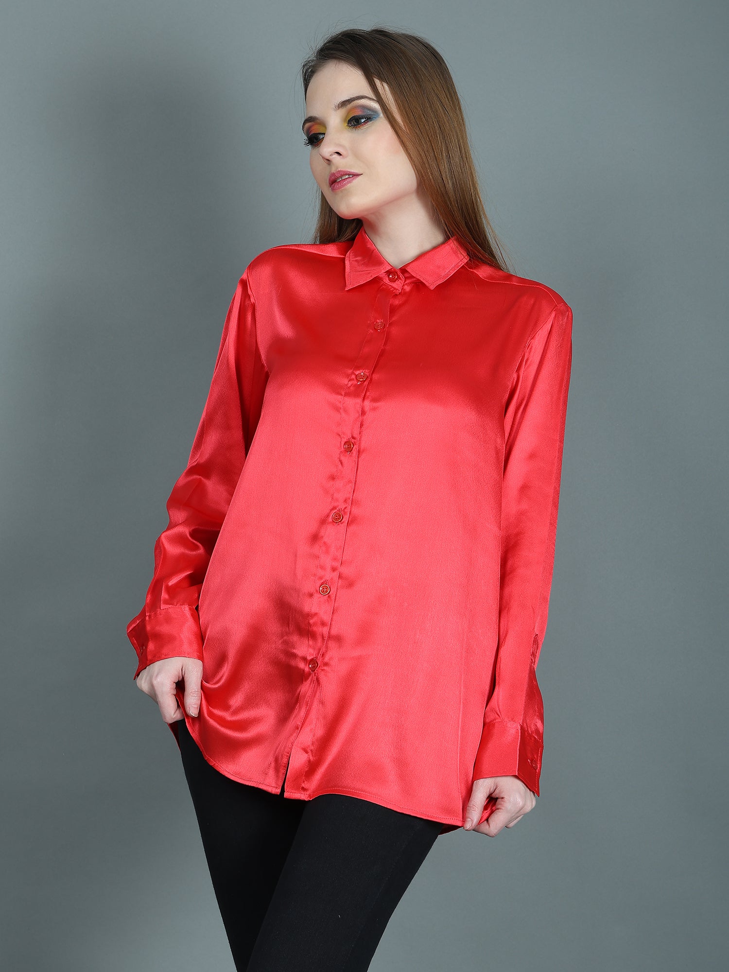 DESIGNER SATIN SHIRT FOR WOMEN