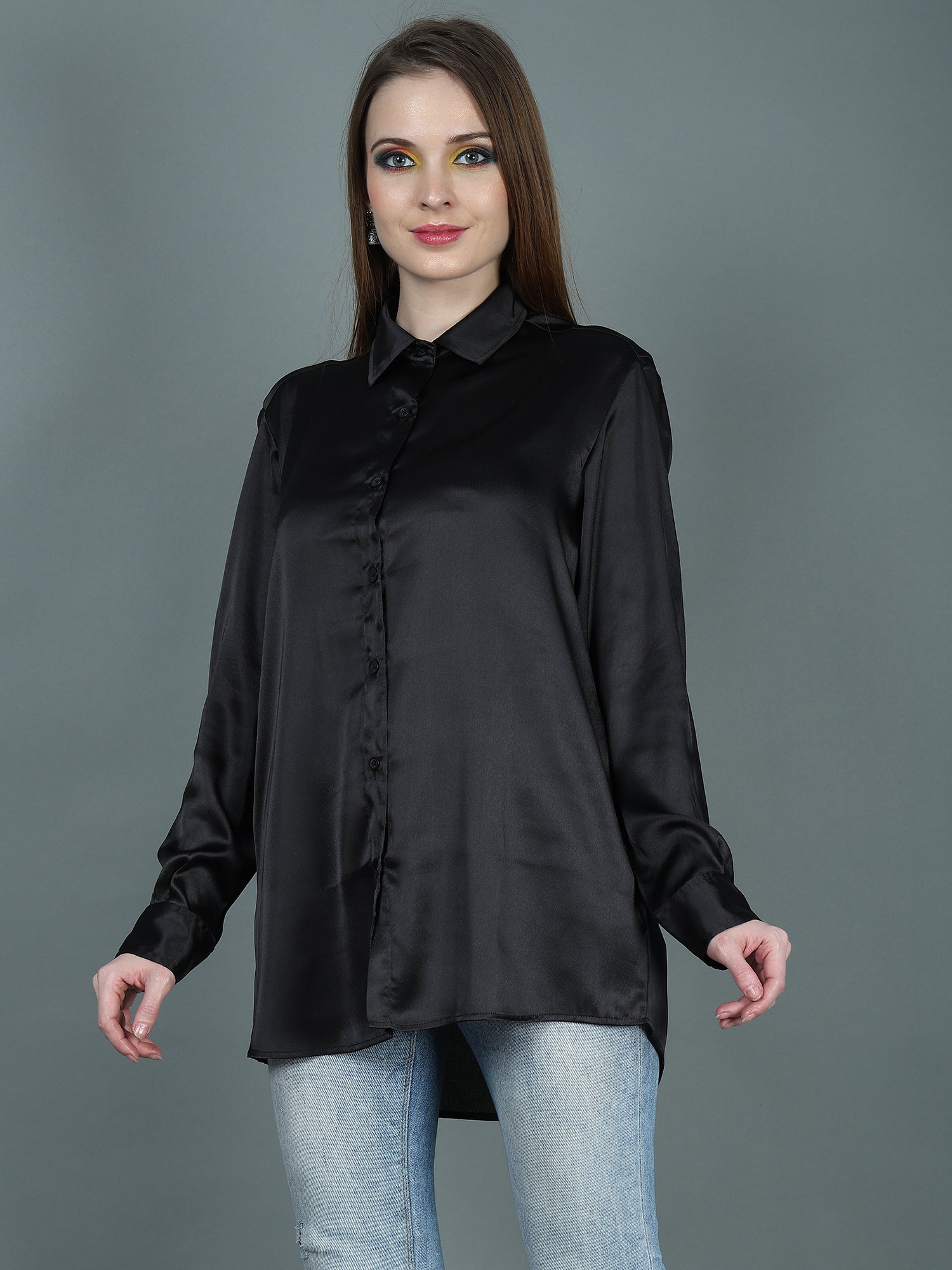 DESIGNER SATIN SHIRT FOR WOMEN