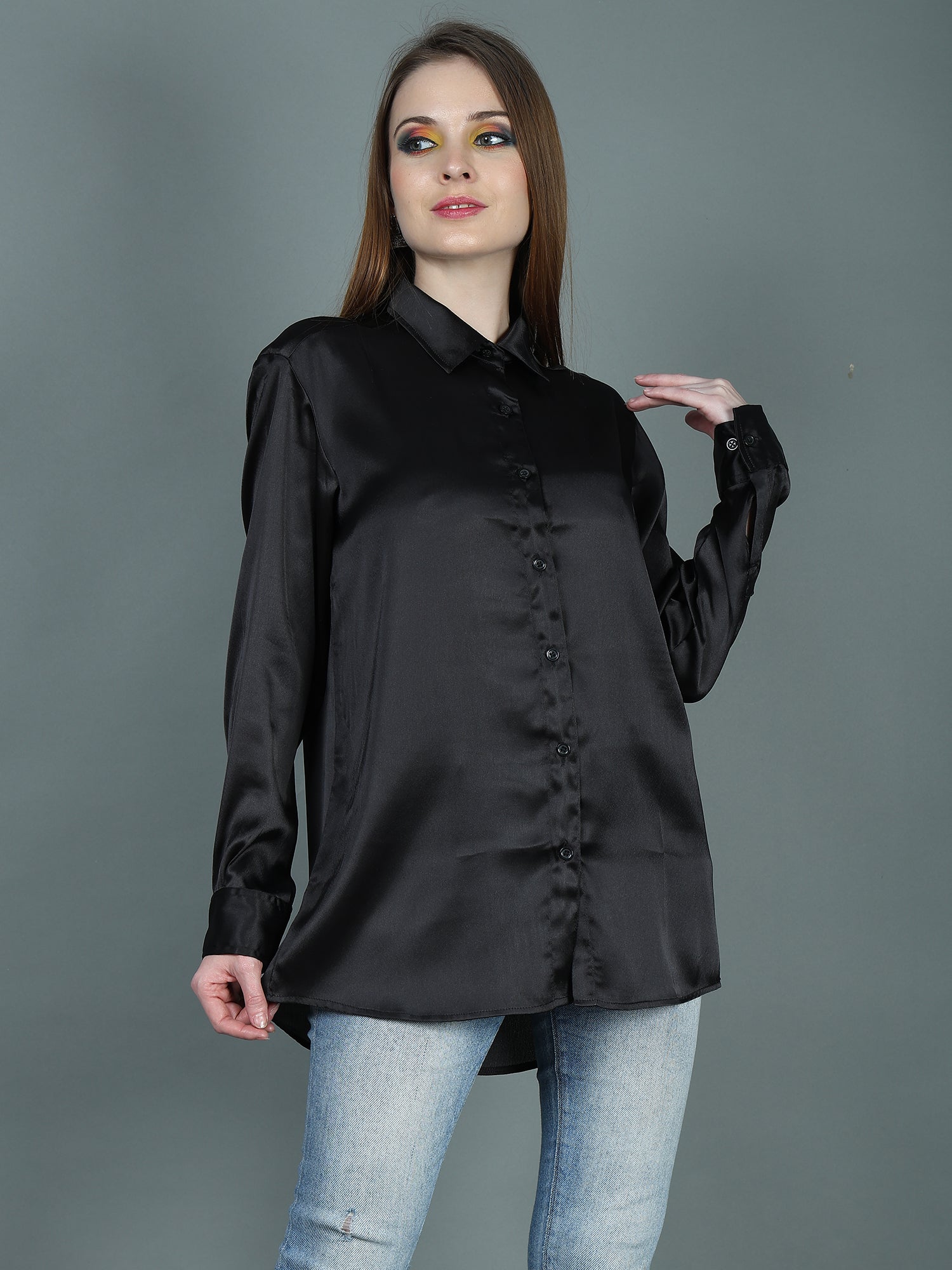 DESIGNER SATIN SHIRT FOR WOMEN