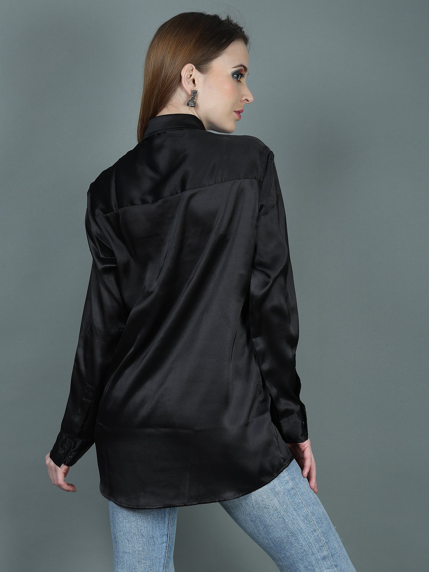 DESIGNER SATIN SHIRT FOR WOMEN