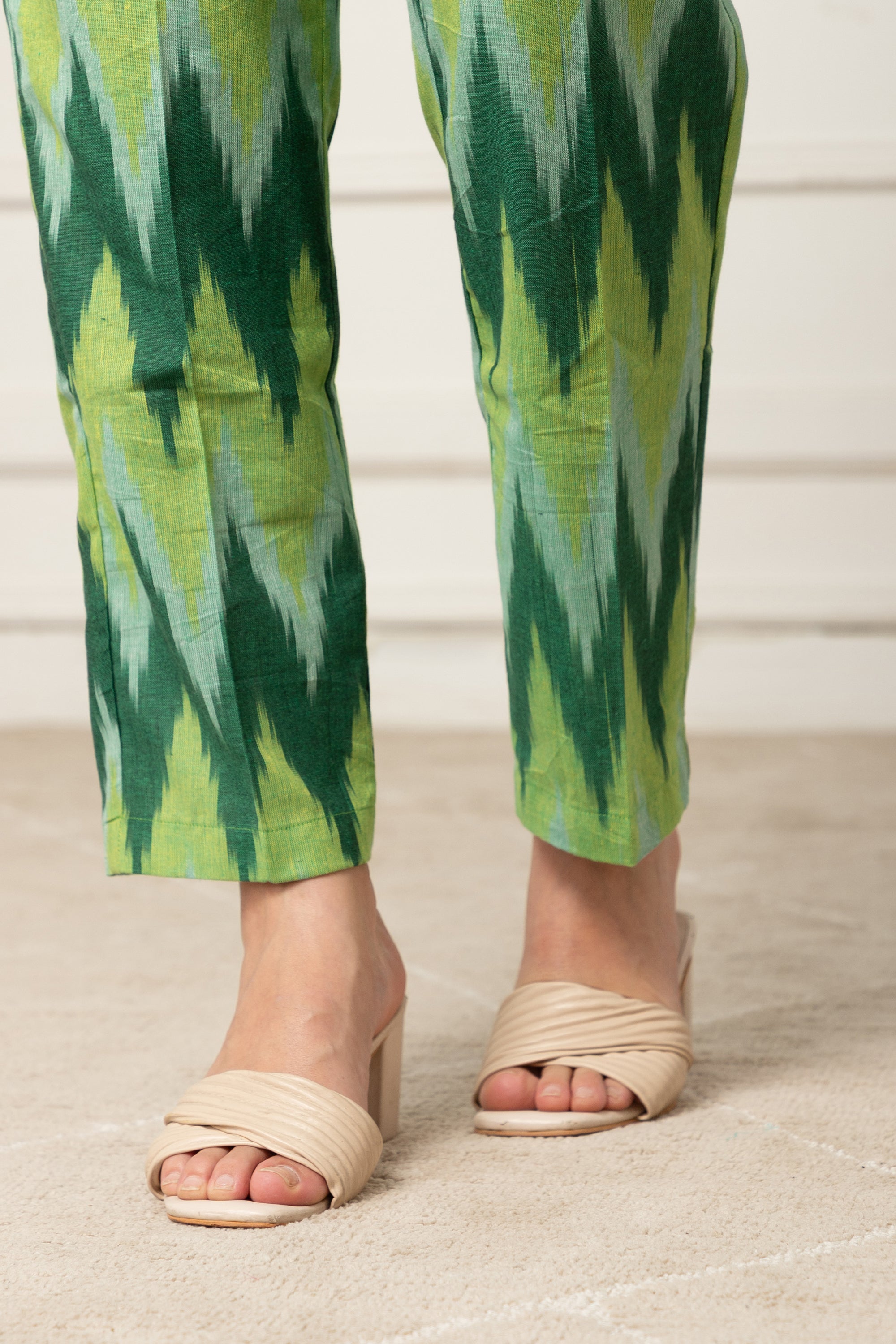 Eleni Multi Colour Green Chevron Printed Coord Set For Women