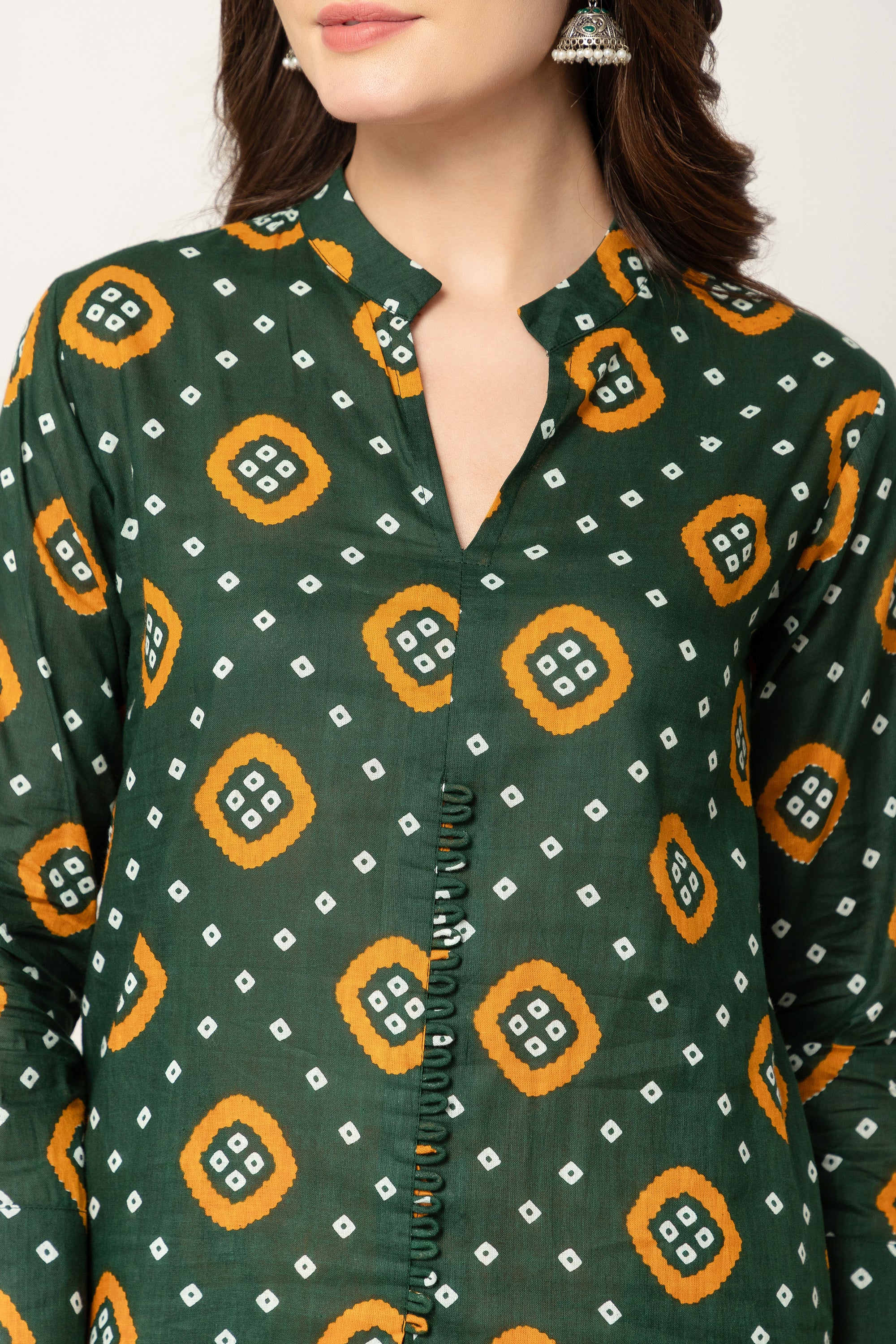 Nomiki GREEN BANDHANI PRINTED COORD SET FOR WOMEN