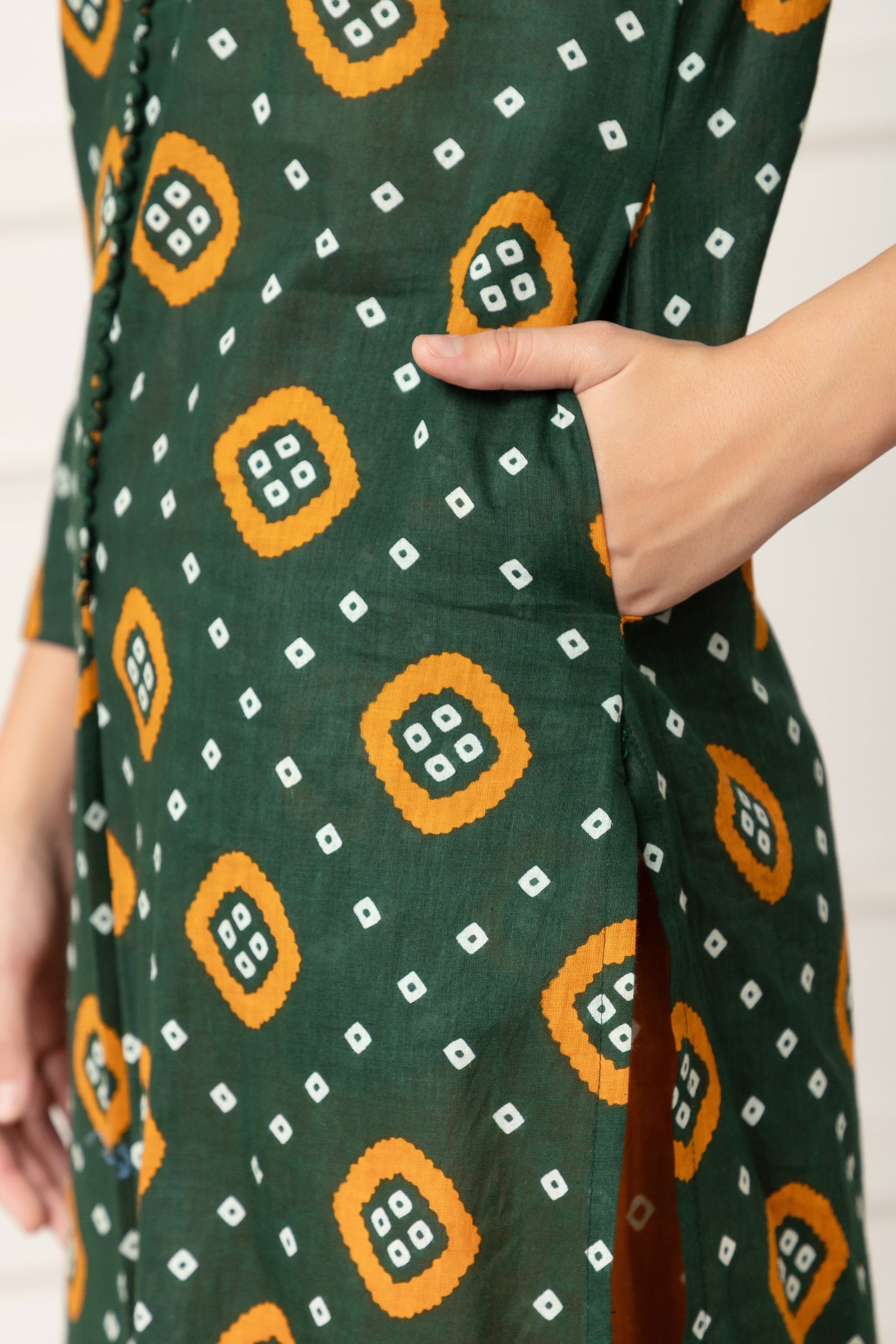 Nomiki GREEN BANDHANI PRINTED COORD SET FOR WOMEN