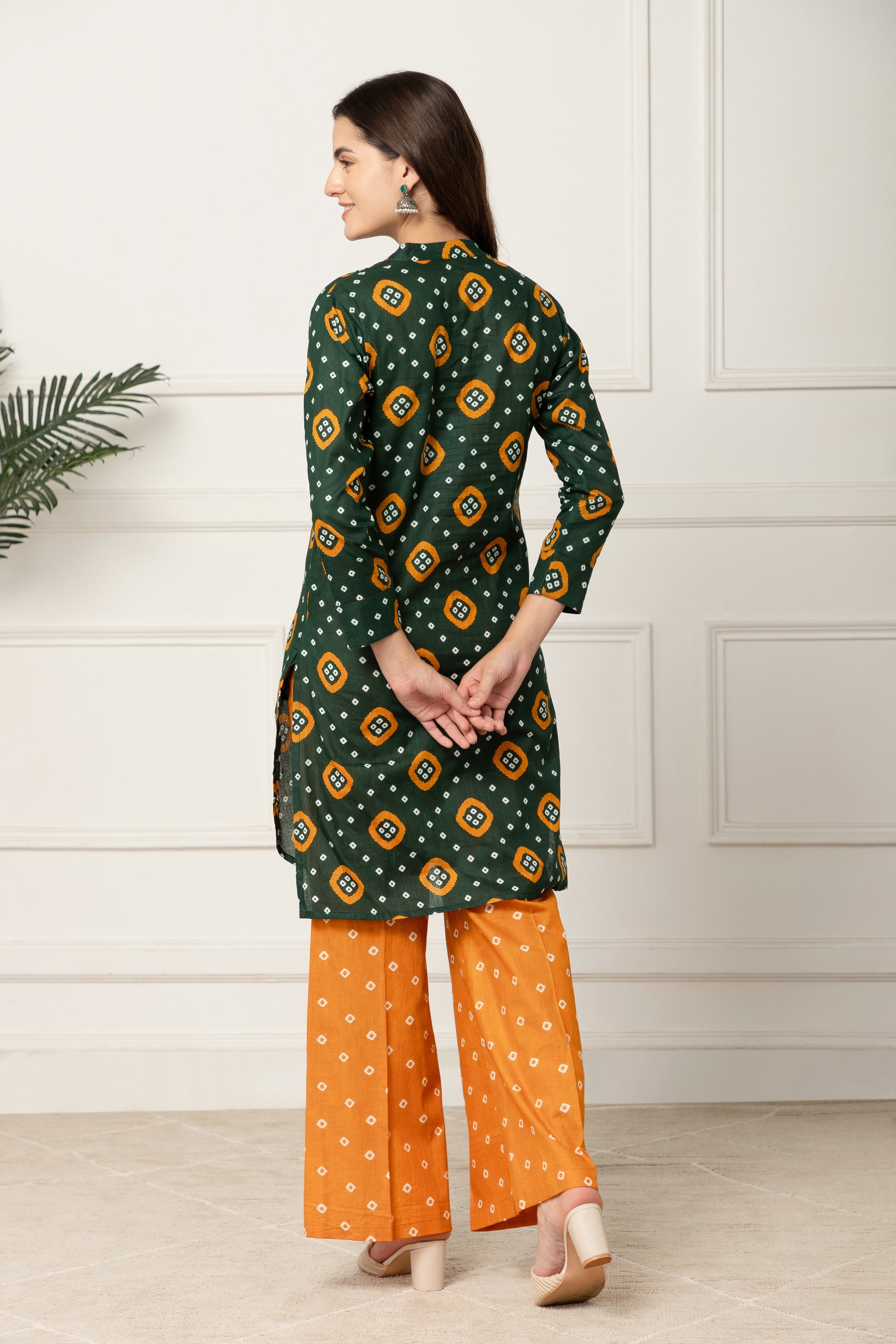 Nomiki GREEN BANDHANI PRINTED COORD SET FOR WOMEN