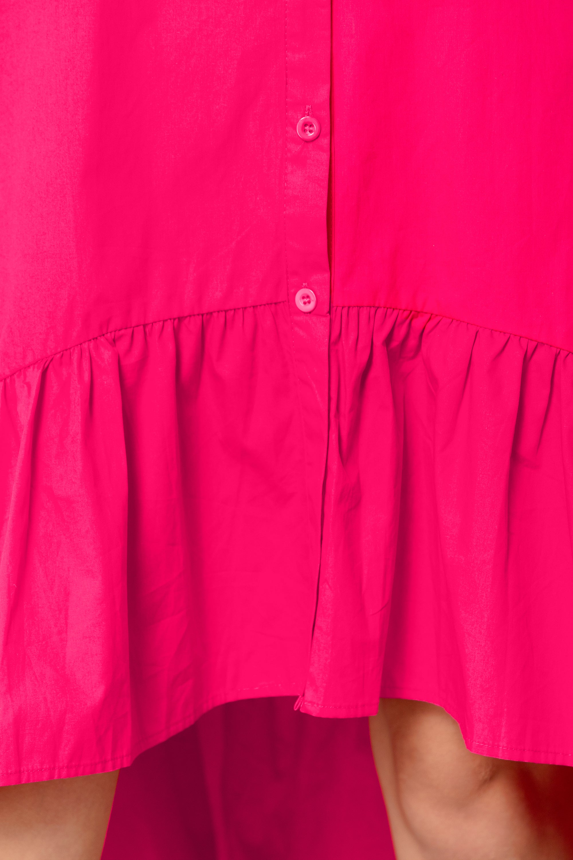 PETUNIA PINK FLARED COTTON LONG DRESS FOR WOMEN