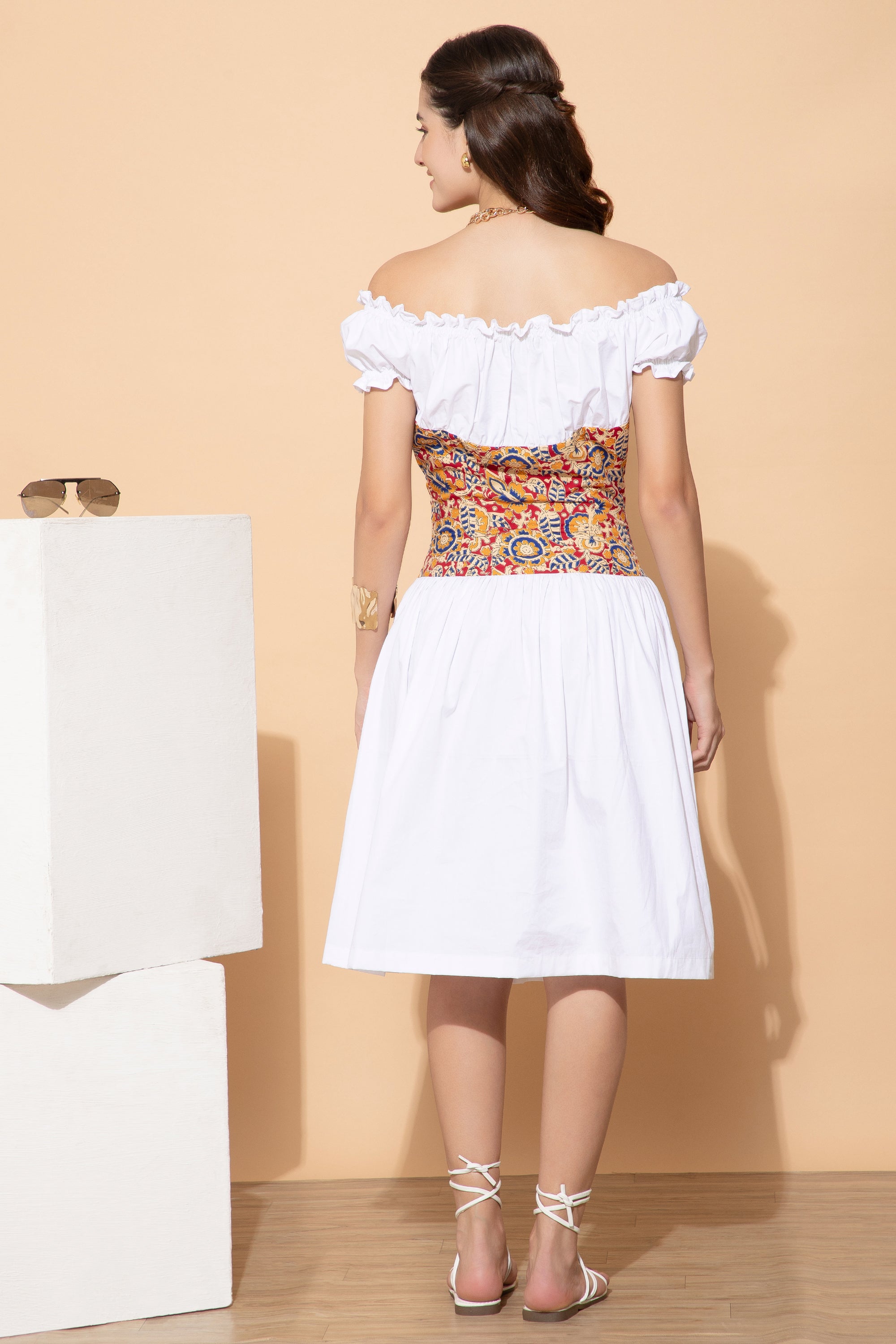 Pablina White Western Dress For Women