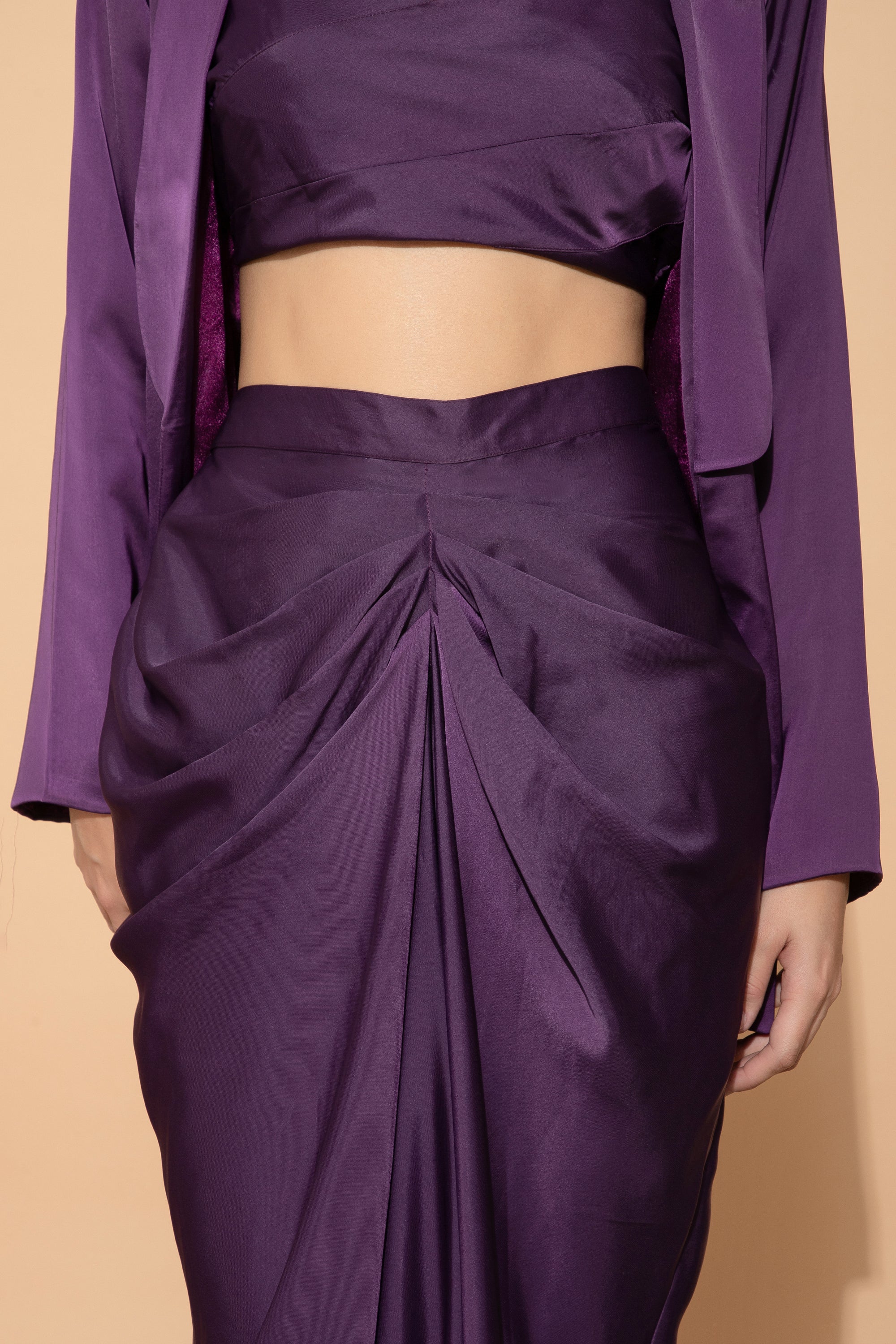 Penelope Royal Amethyst Blazer With Top & Skirt Coord For Women