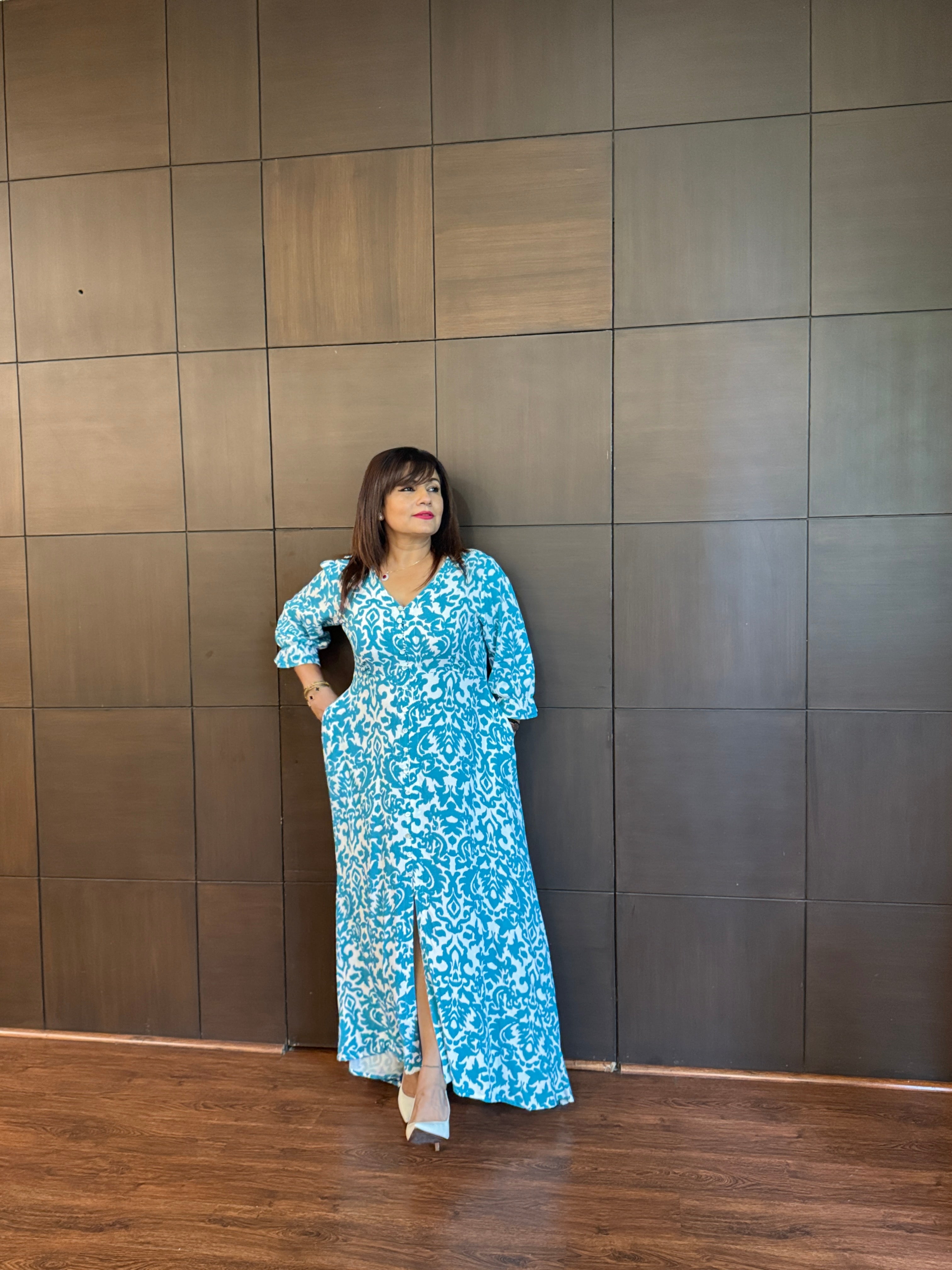Brunt Floral Printed Long Dress for Women