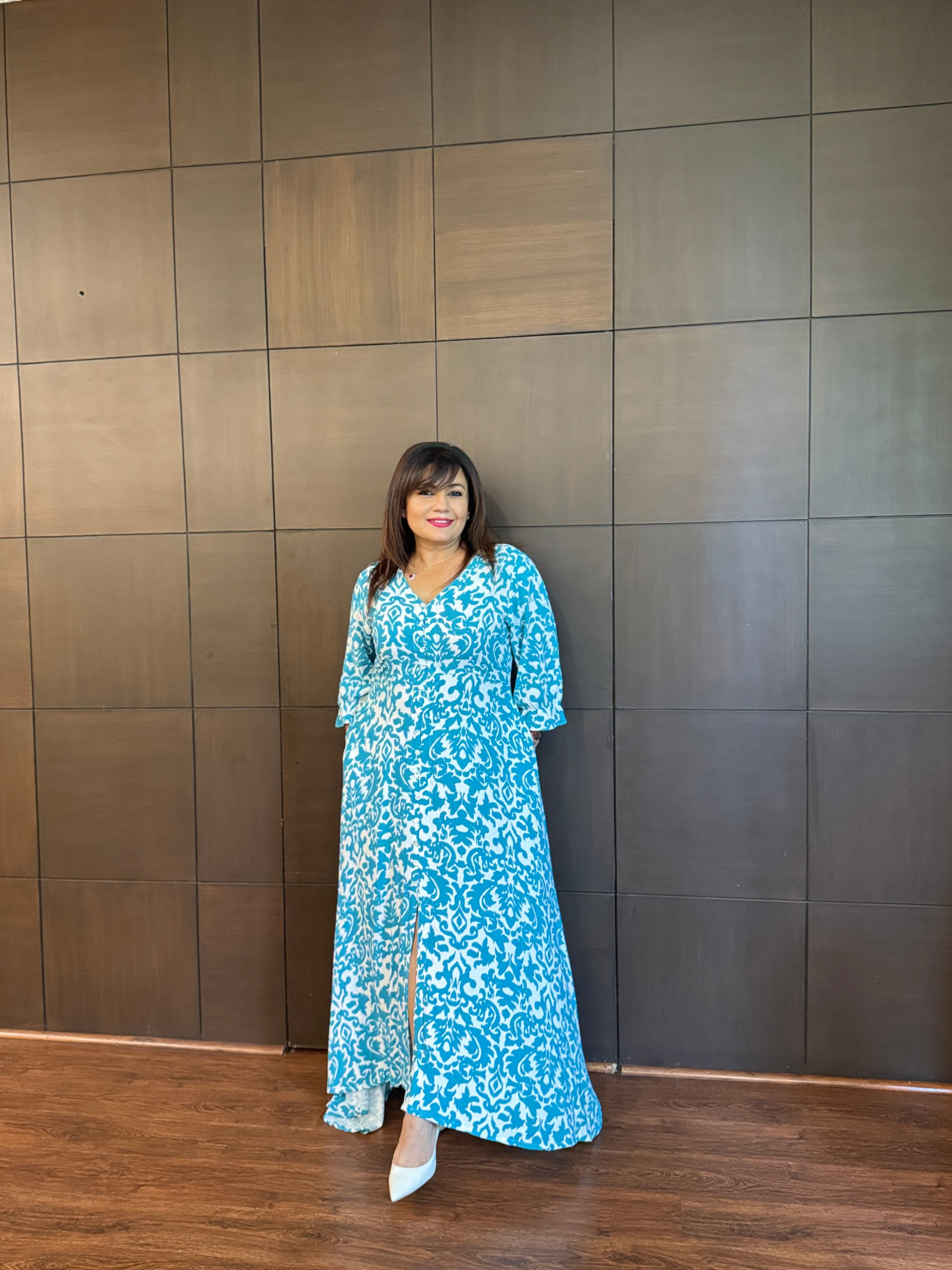 Brunt Floral Printed Long Dress for Women