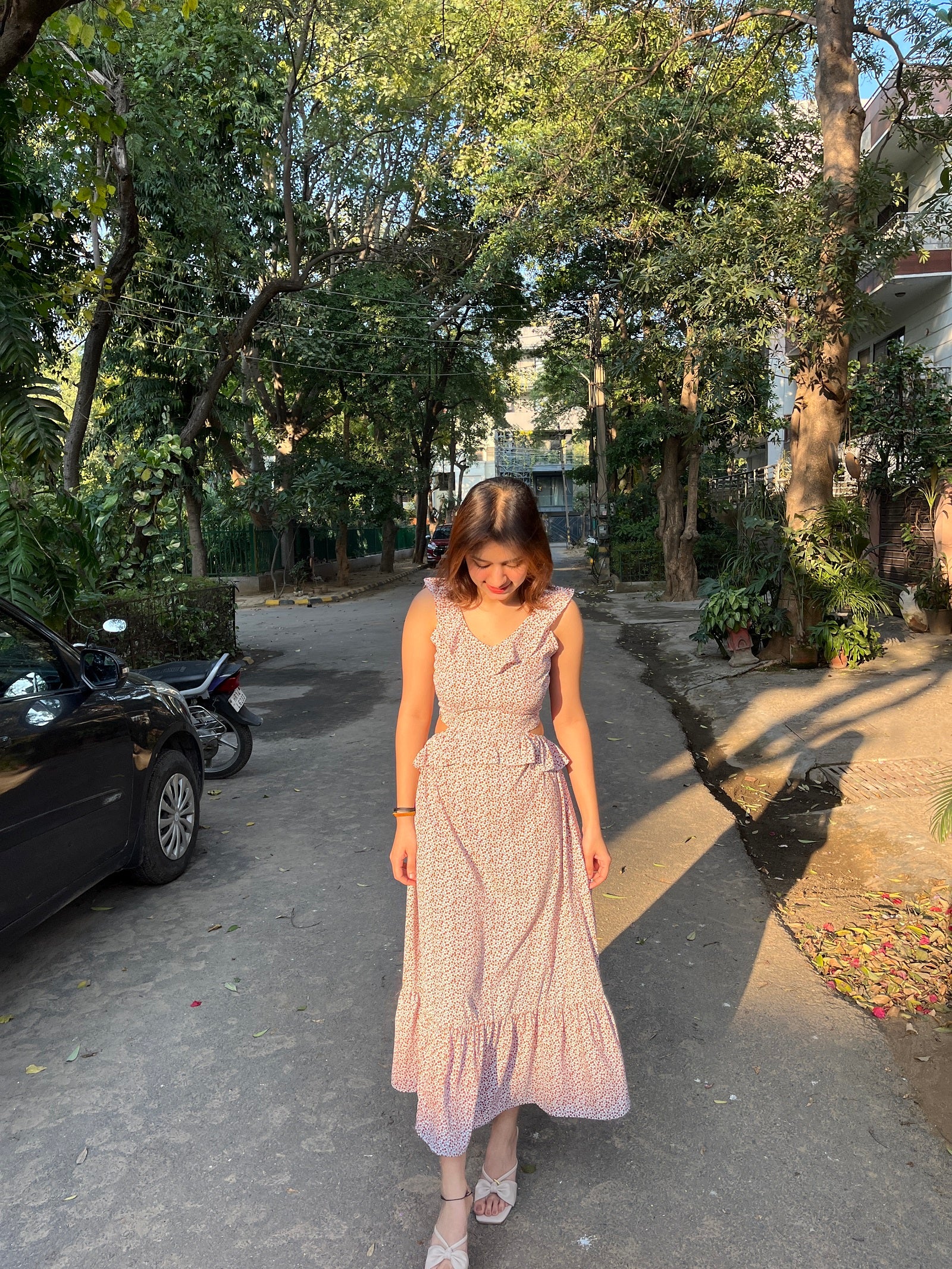KAJAL DHAWAN PRINTED SLEEVELESS DRESS FOR WOMEN