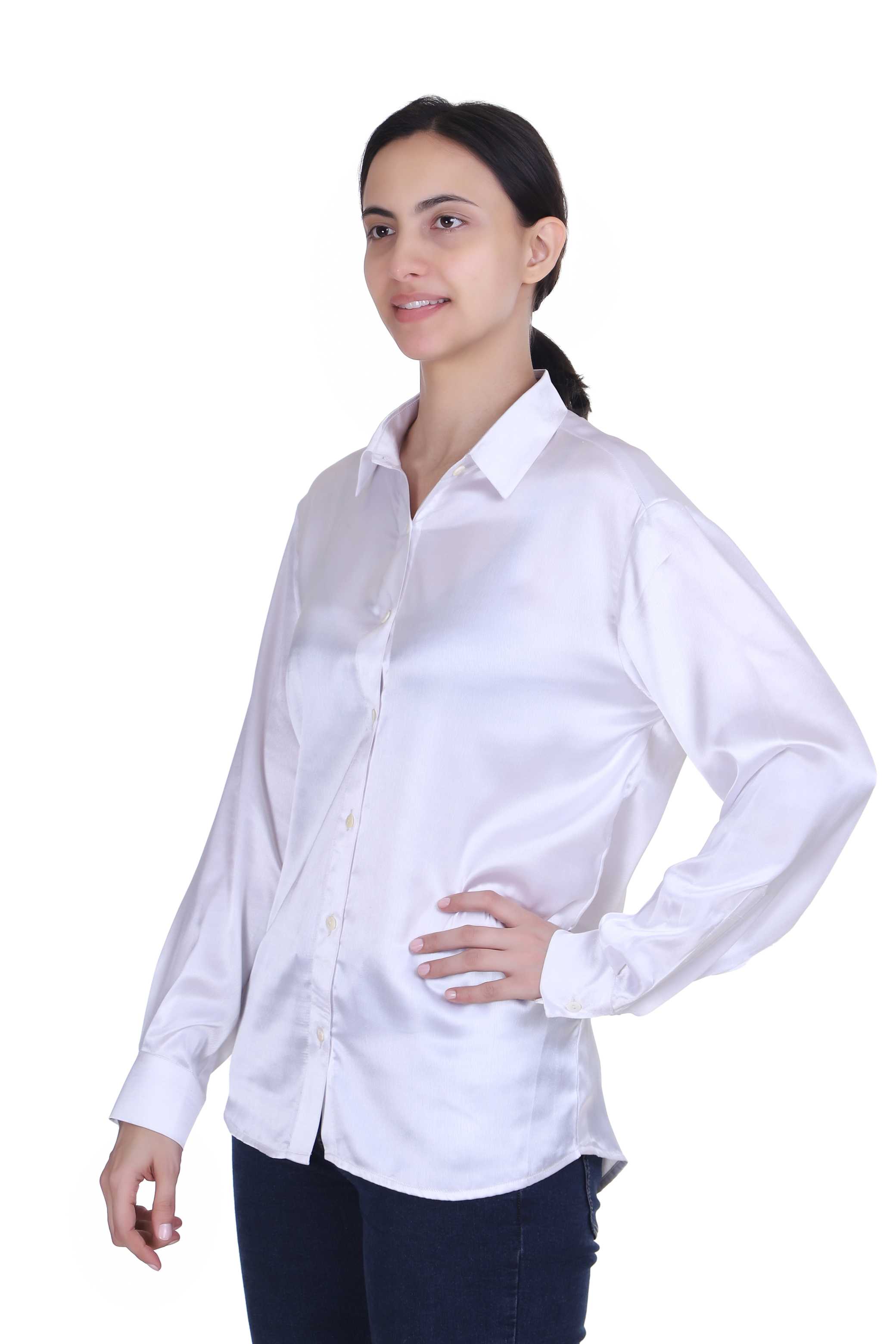 DESIGNER SATIN SHIRT FOR WOMEN