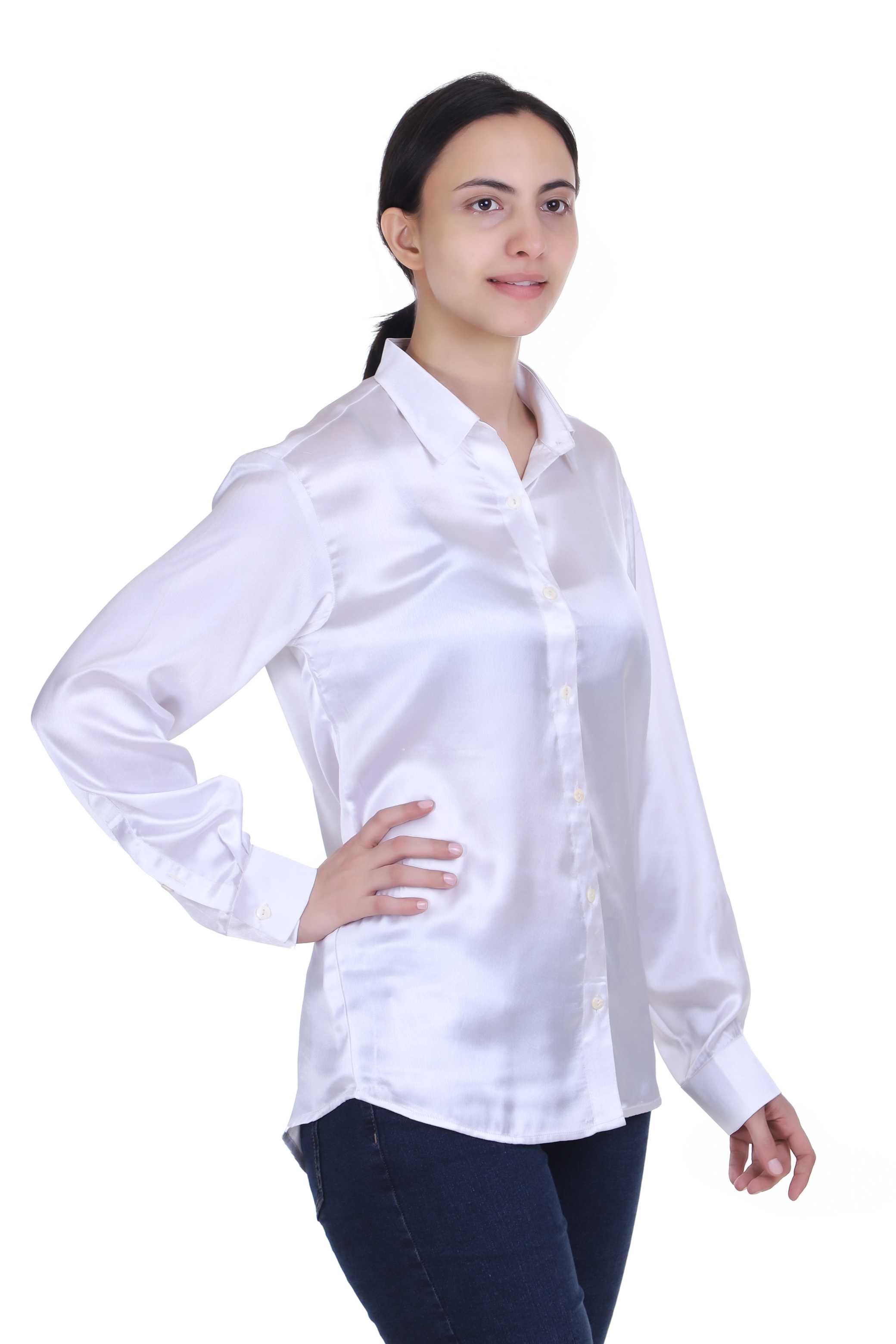 DESIGNER SATIN SHIRT FOR WOMEN