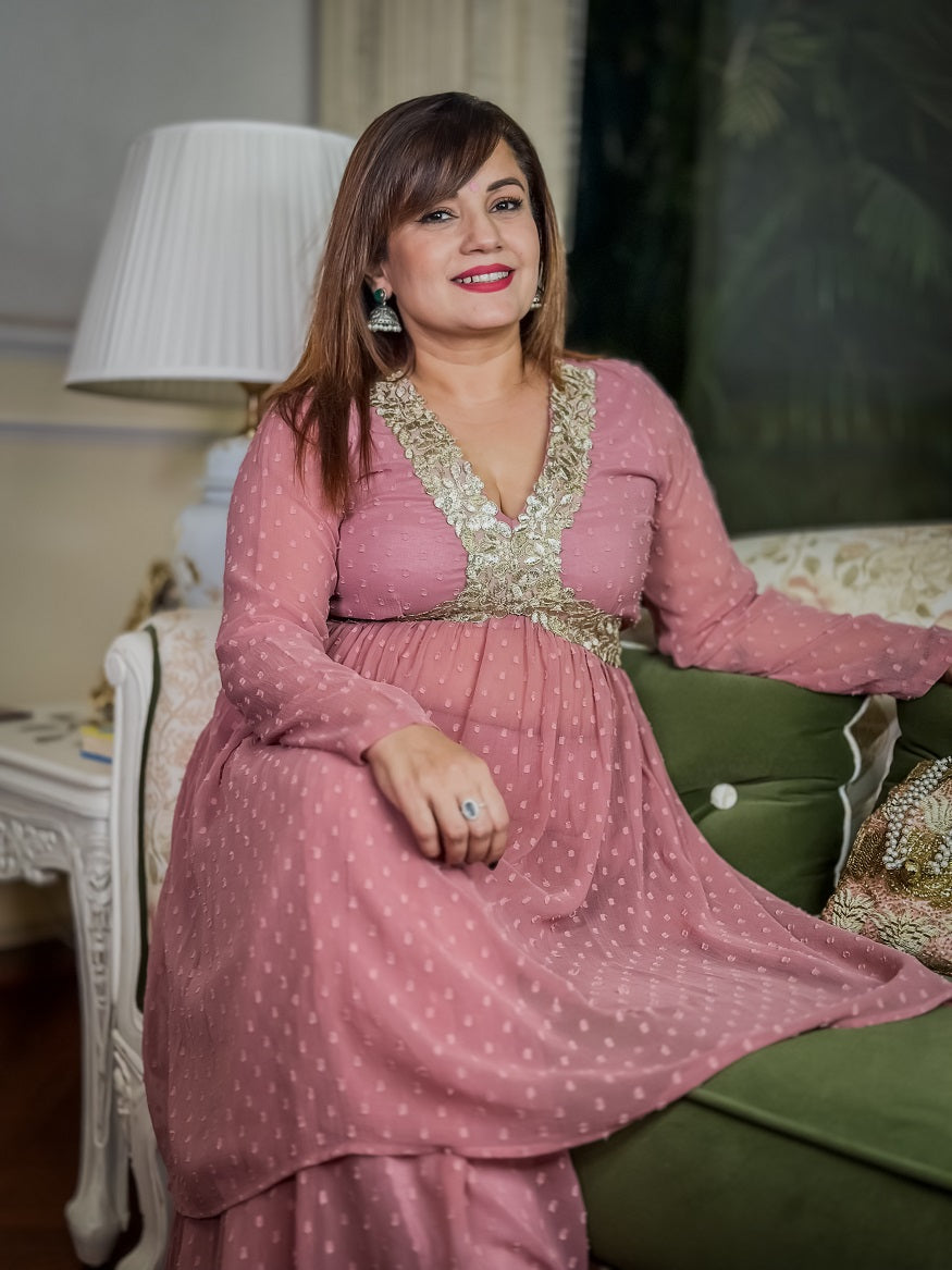 Royal Beauty Mauve Sharara Set