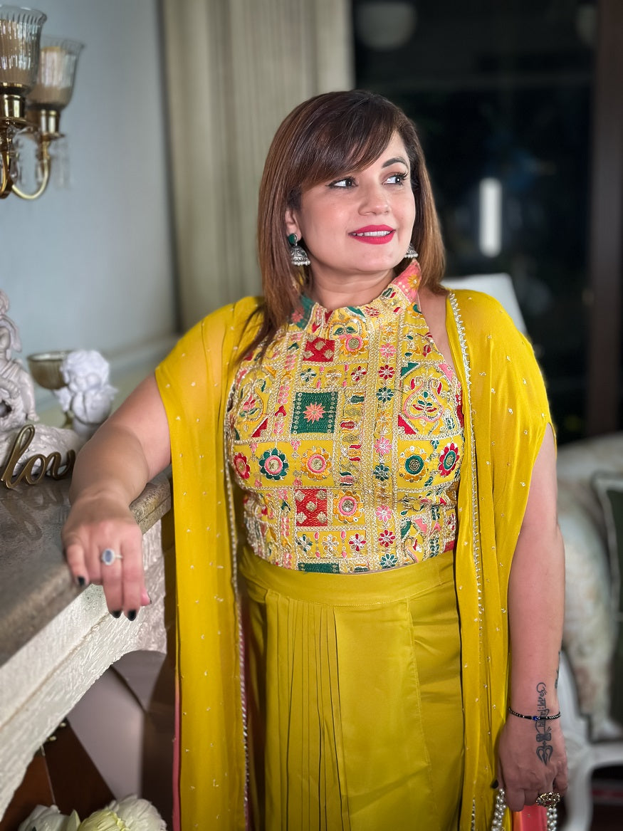 Mastani Mustard Dhoti Set for Women