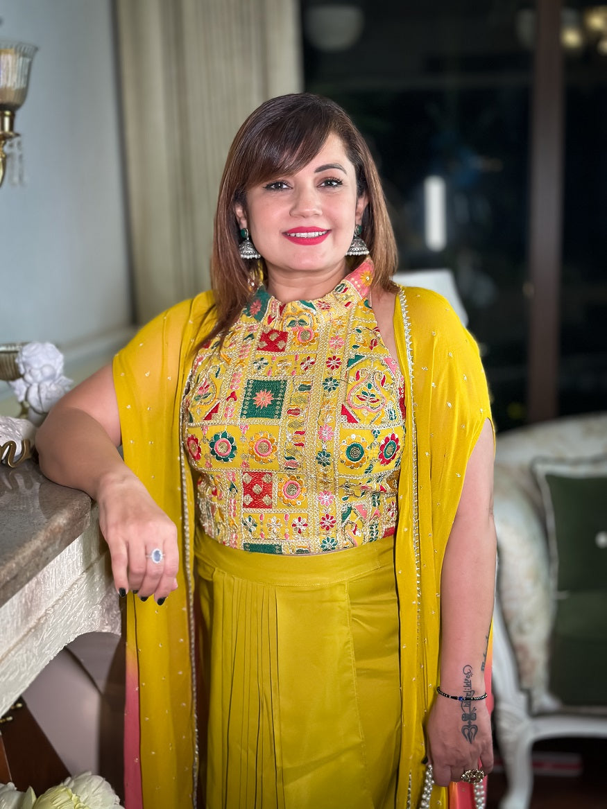 Mastani Mustard Dhoti Set for Women