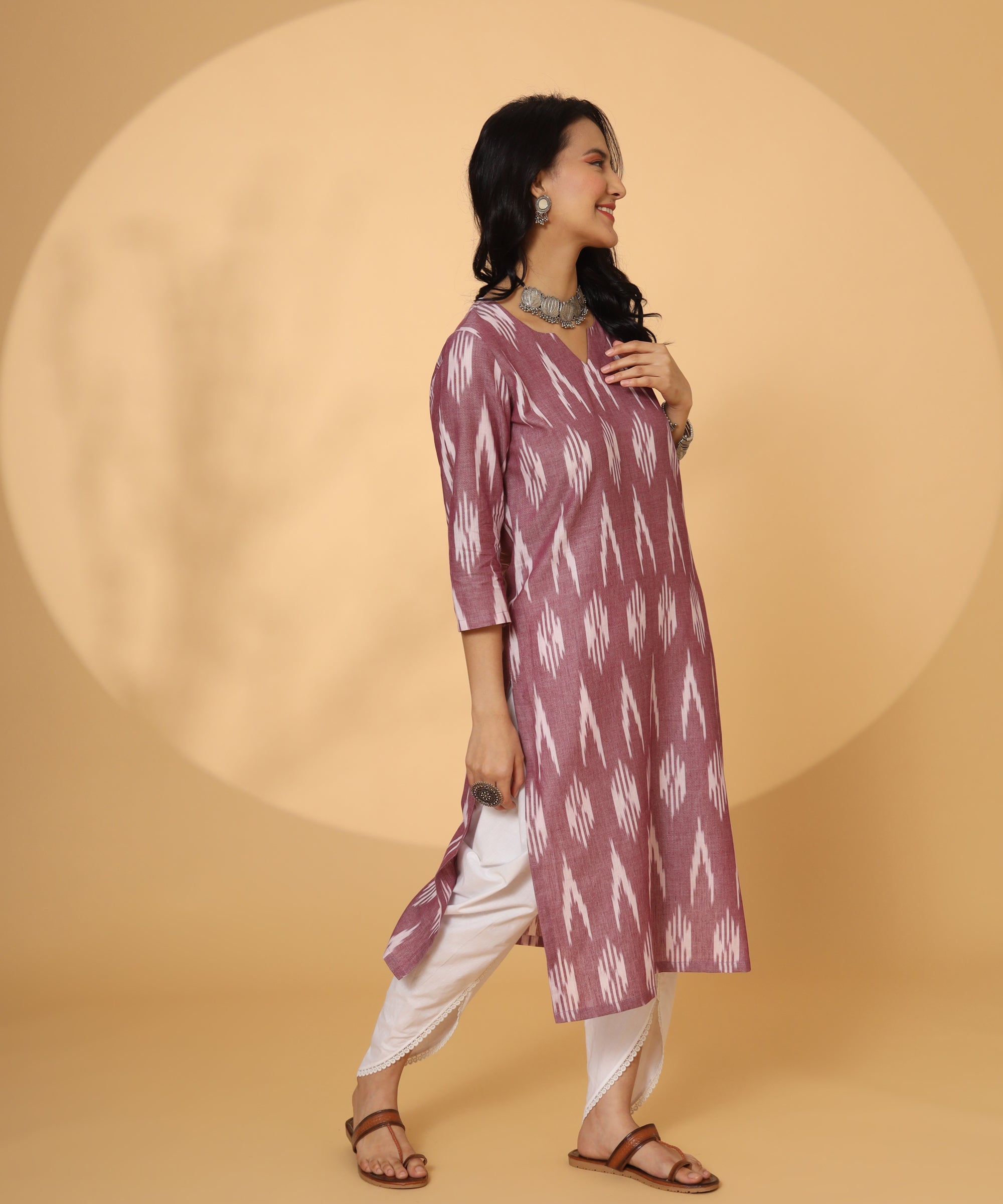 I AM POWER IKKAT KURTA TULIP PANT SET