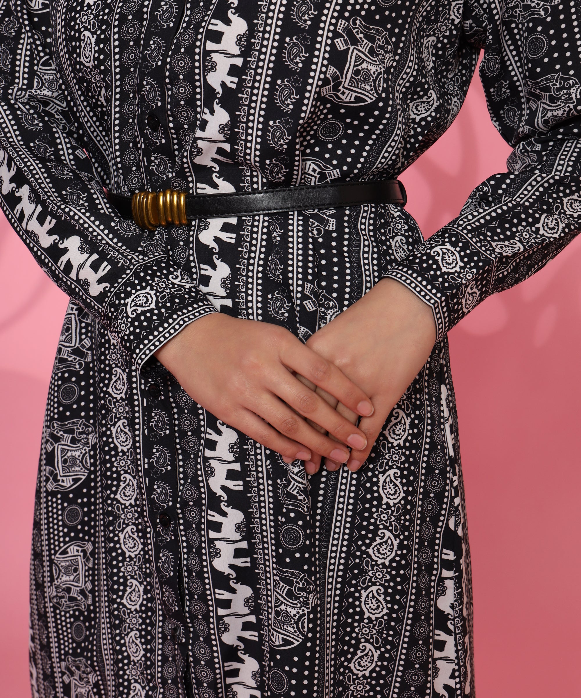 I AM RESILIENT PRINTED CREPE KNEE-LENGTH DRESS FOR WOMEN