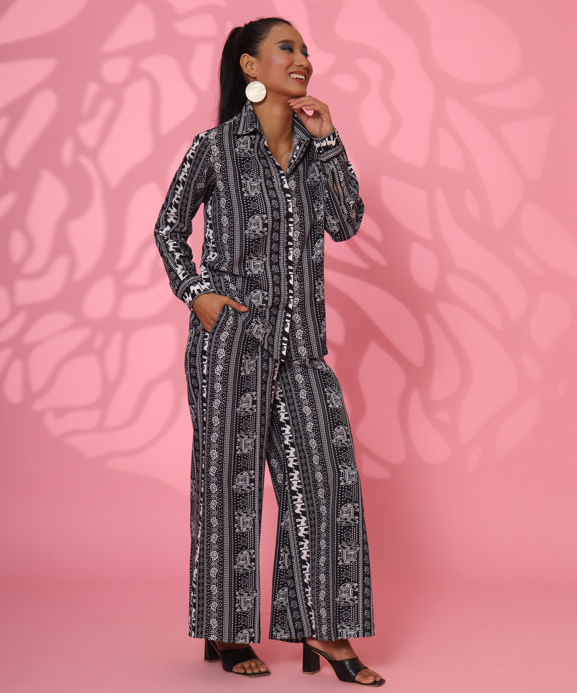 PRINTED CREPE FULL SLEEVE COORD-SET FOR WOMEN
