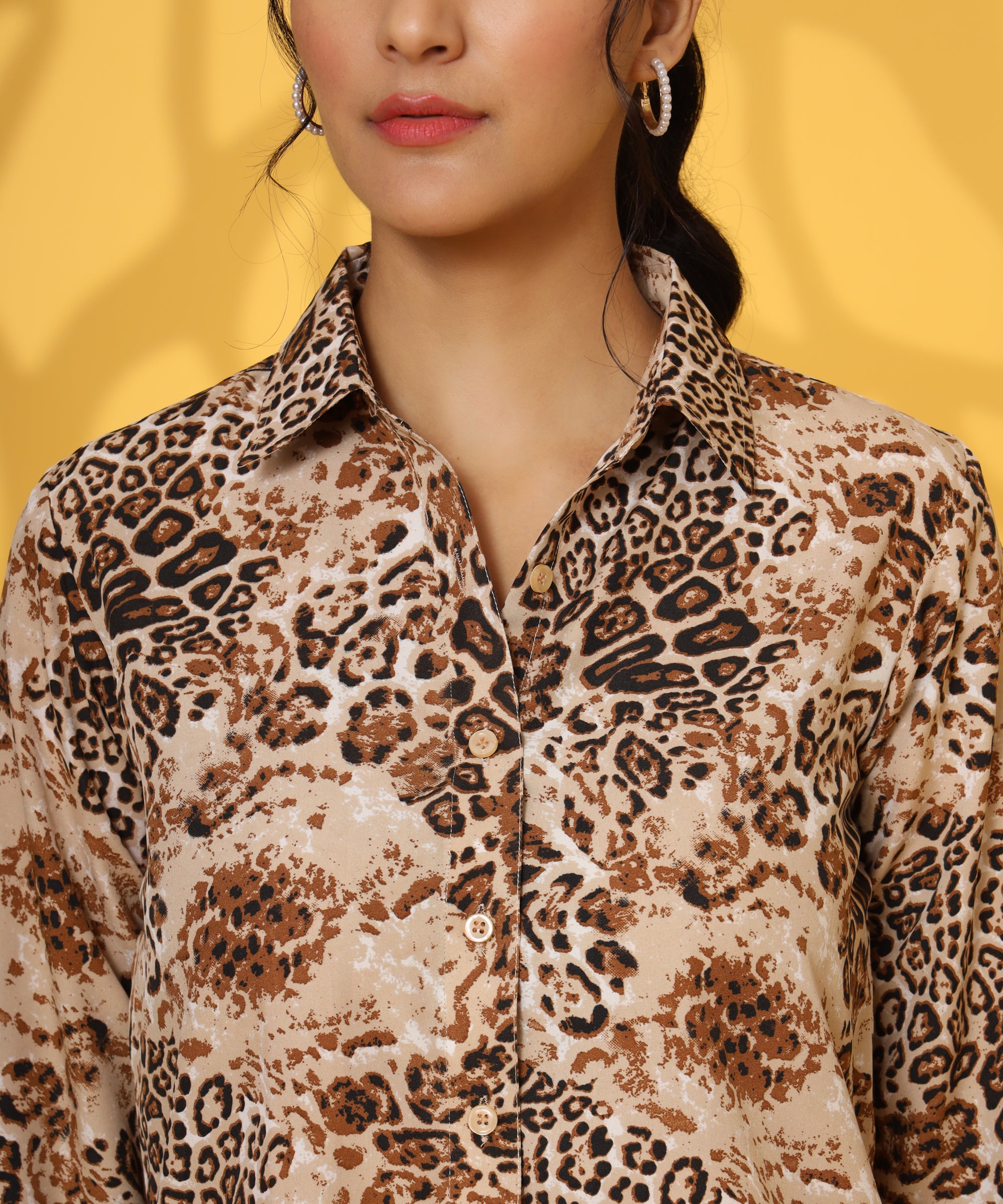 BEIGE PRINTED COORD SET FOR WOMEN