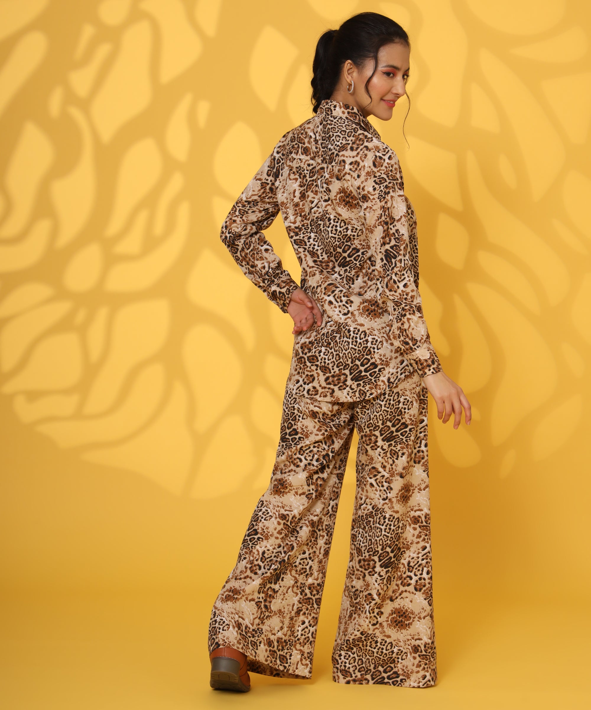 BEIGE PRINTED COORD SET FOR WOMEN