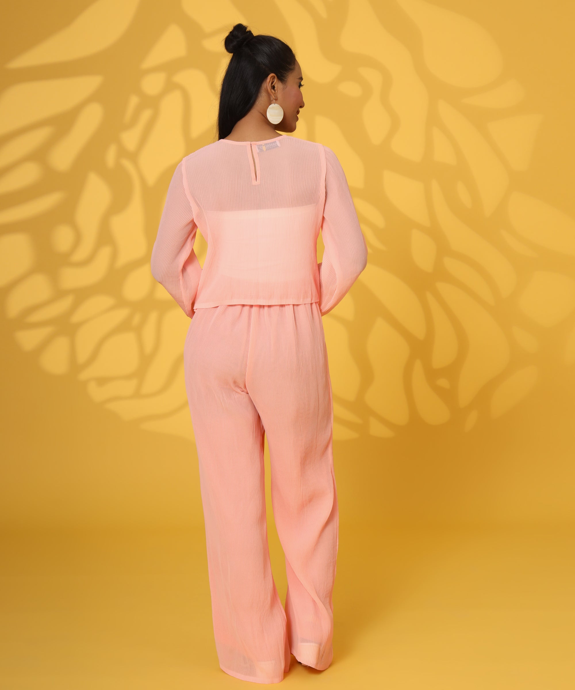 ROUND NECK PINK COORD SET FOR WOMEN