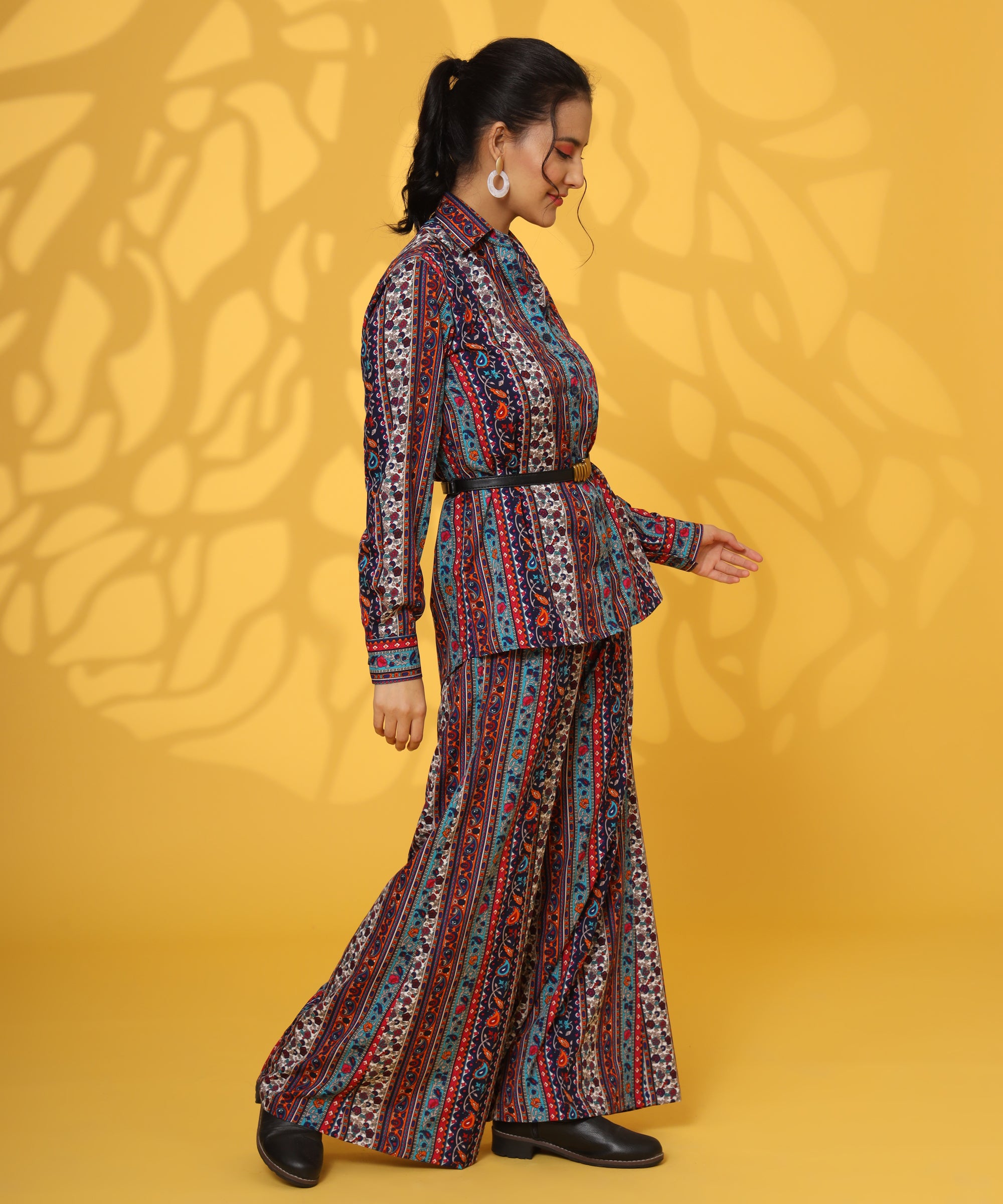 MULTICOLOURED PRINTED FULL SLEEVE COORD-SET FOR WOMEN