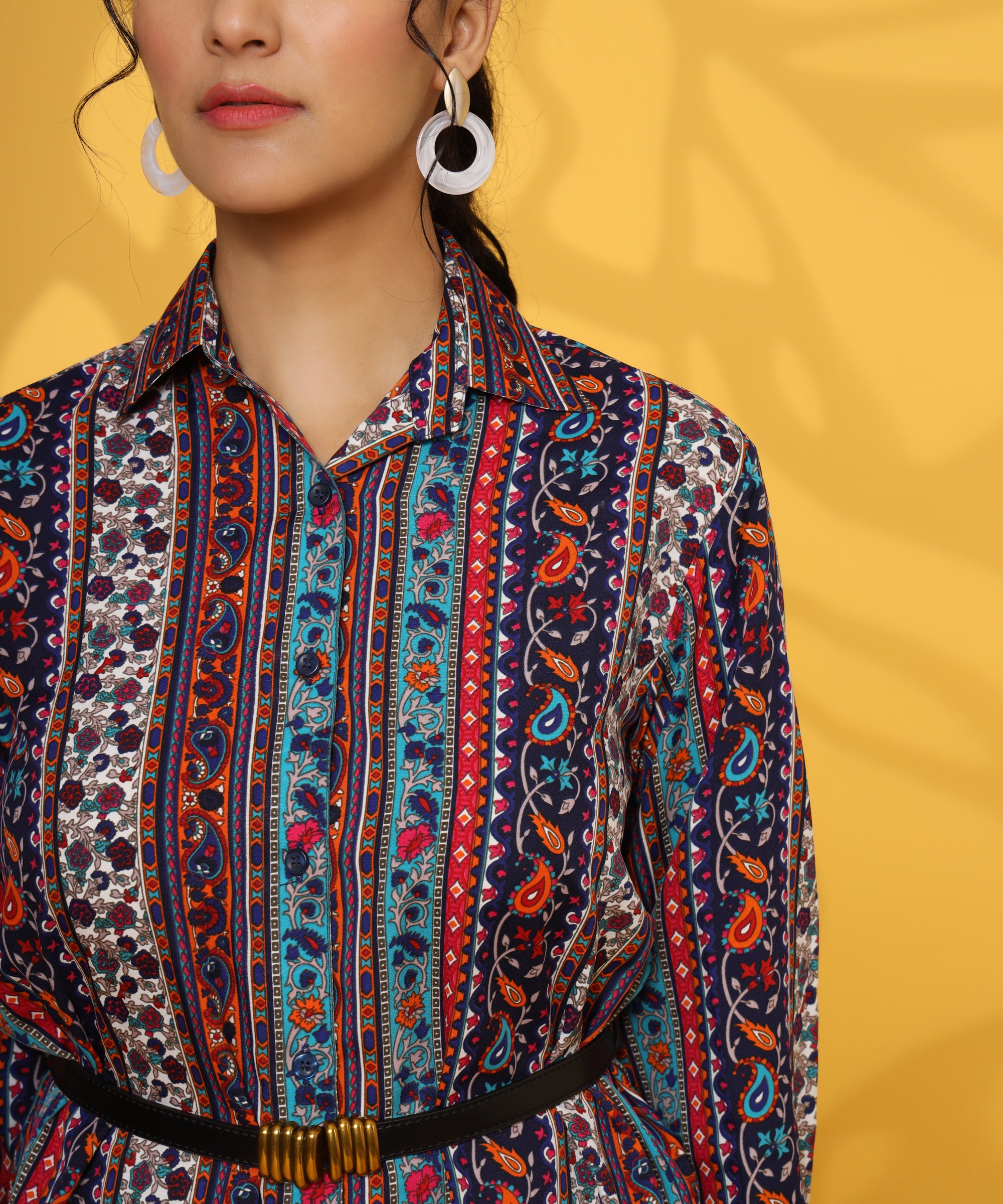 MULTICOLOURED PRINTED FULL SLEEVE COORD-SET FOR WOMEN