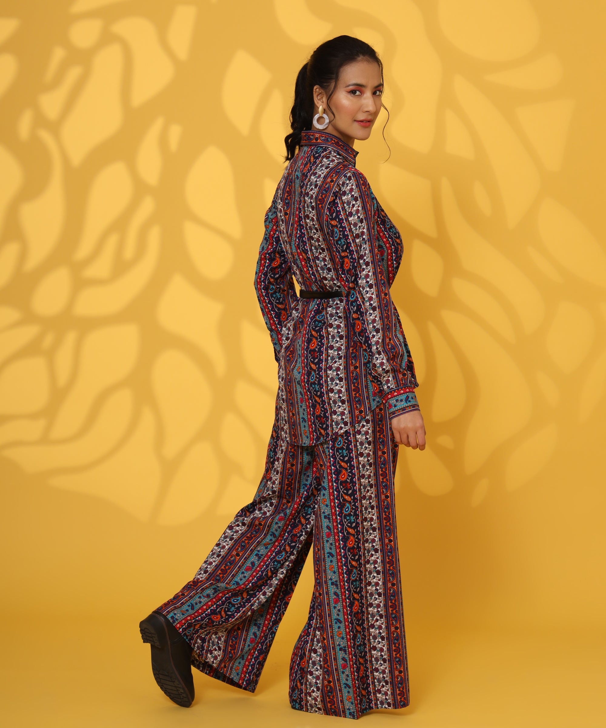 MULTICOLOURED PRINTED FULL SLEEVE COORD-SET FOR WOMEN