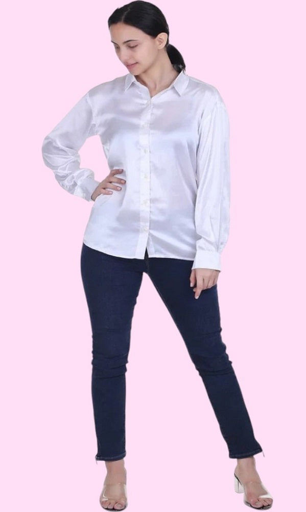 DESIGNER SATIN SHIRT FOR WOMEN