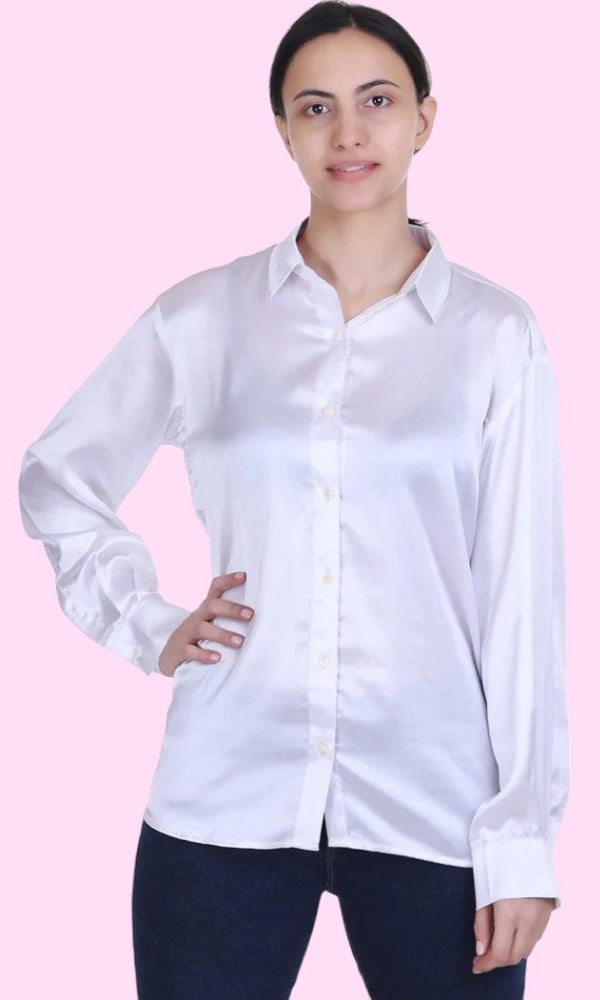 DESIGNER SATIN SHIRT FOR WOMEN