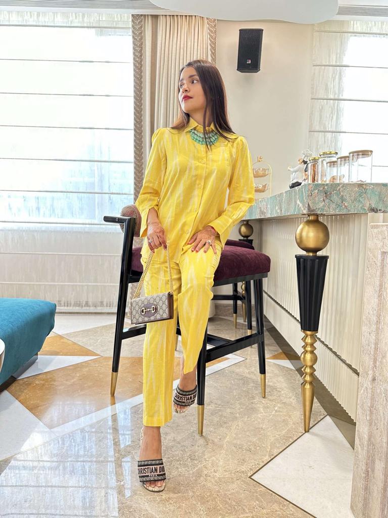 DESIGNER LEMON COORD SET FOR WOMEN