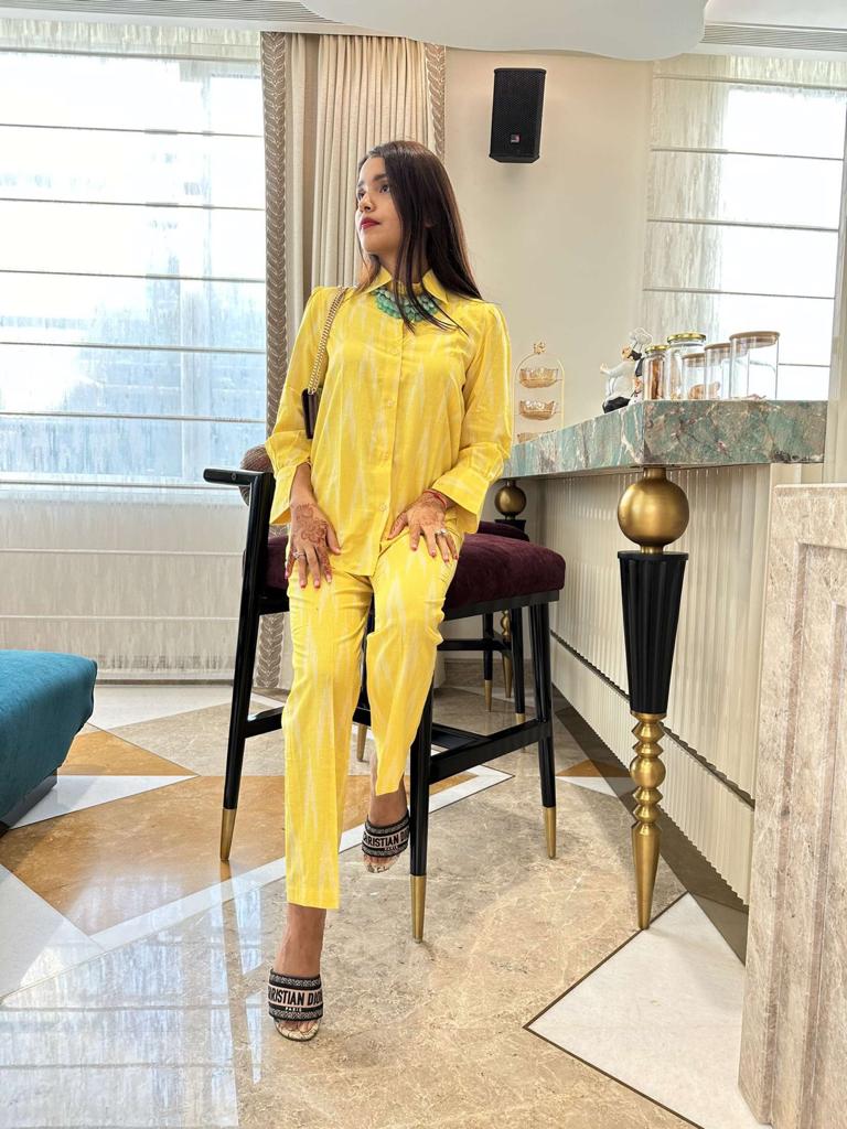 DESIGNER LEMON COORD SET FOR WOMEN