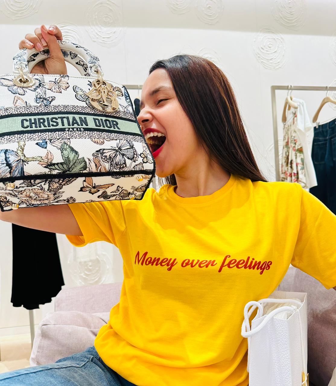 YELLOW PRINTED T-SHIRT FOR WOMEN