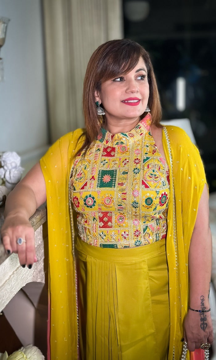 Mastani Mustard Dhoti Set for Women