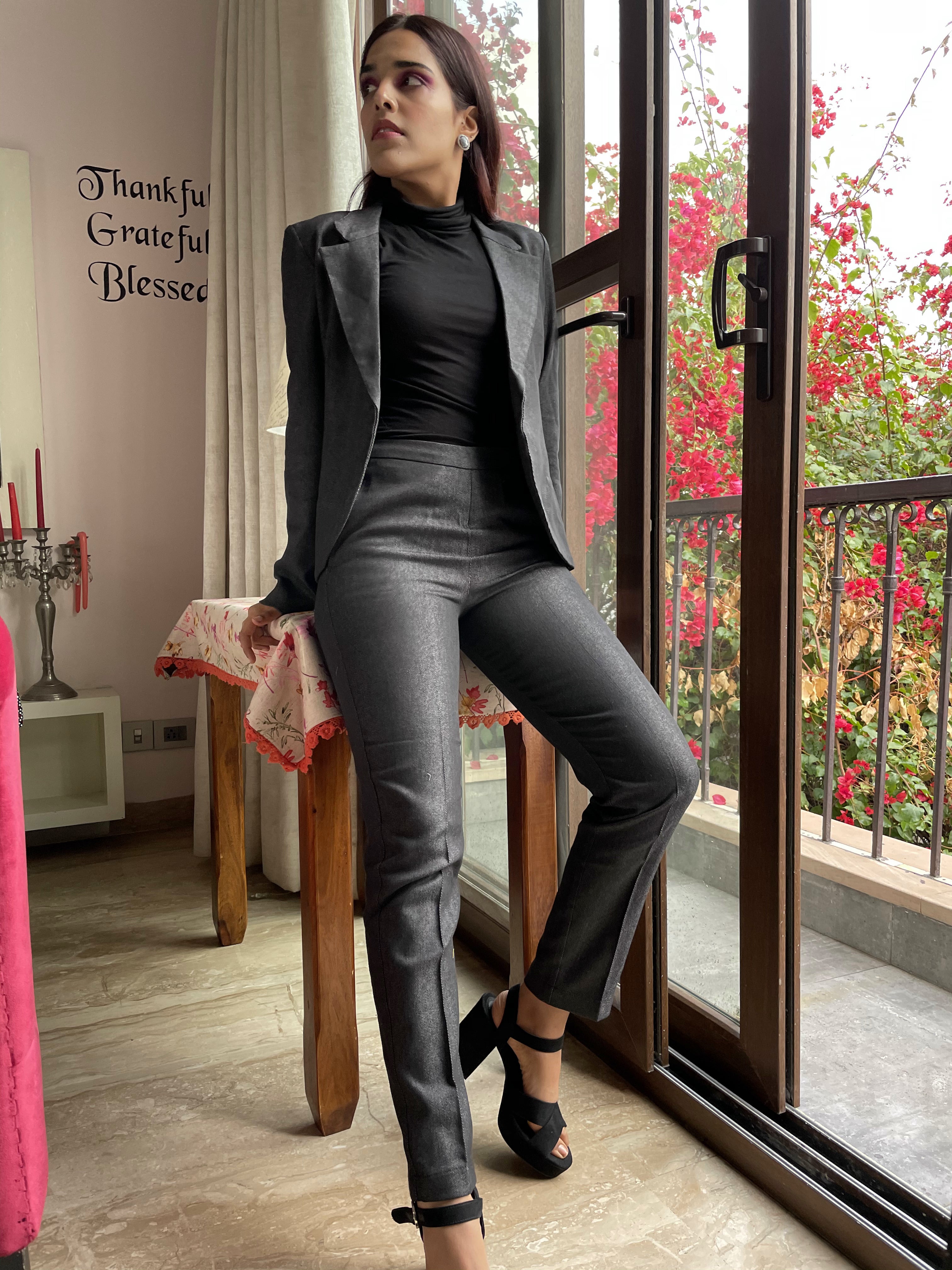 Premium Black Blazer with Formal Pant for Women