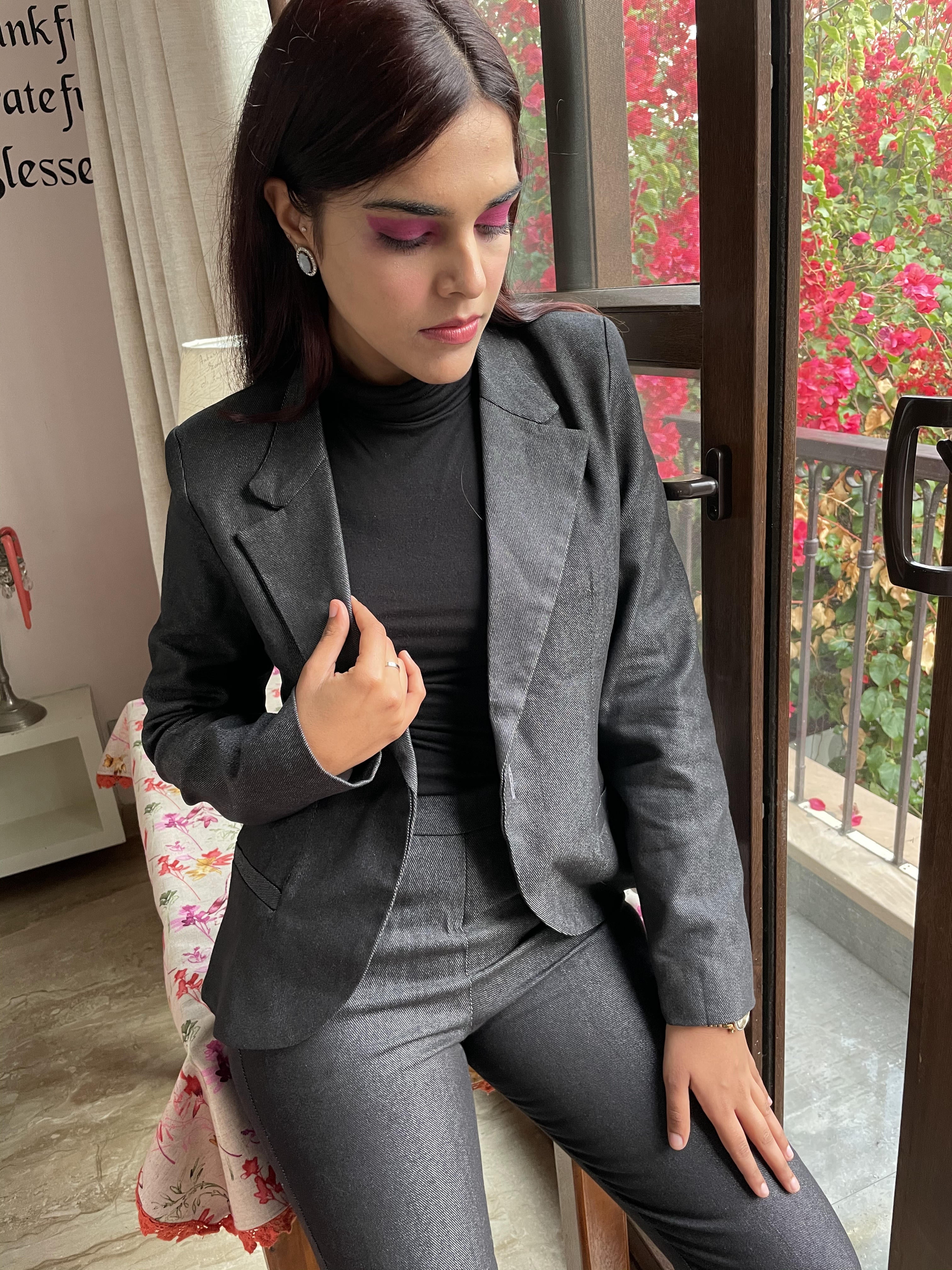 Premium Black Blazer with Formal Pant for Women
