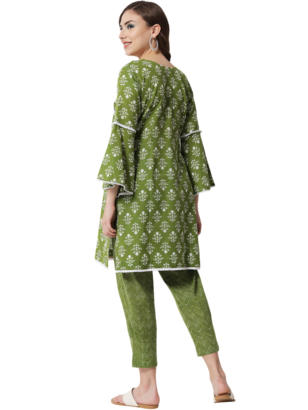 FLORAL PRINTED GREEN CO-ORD SET FOR WOMEN