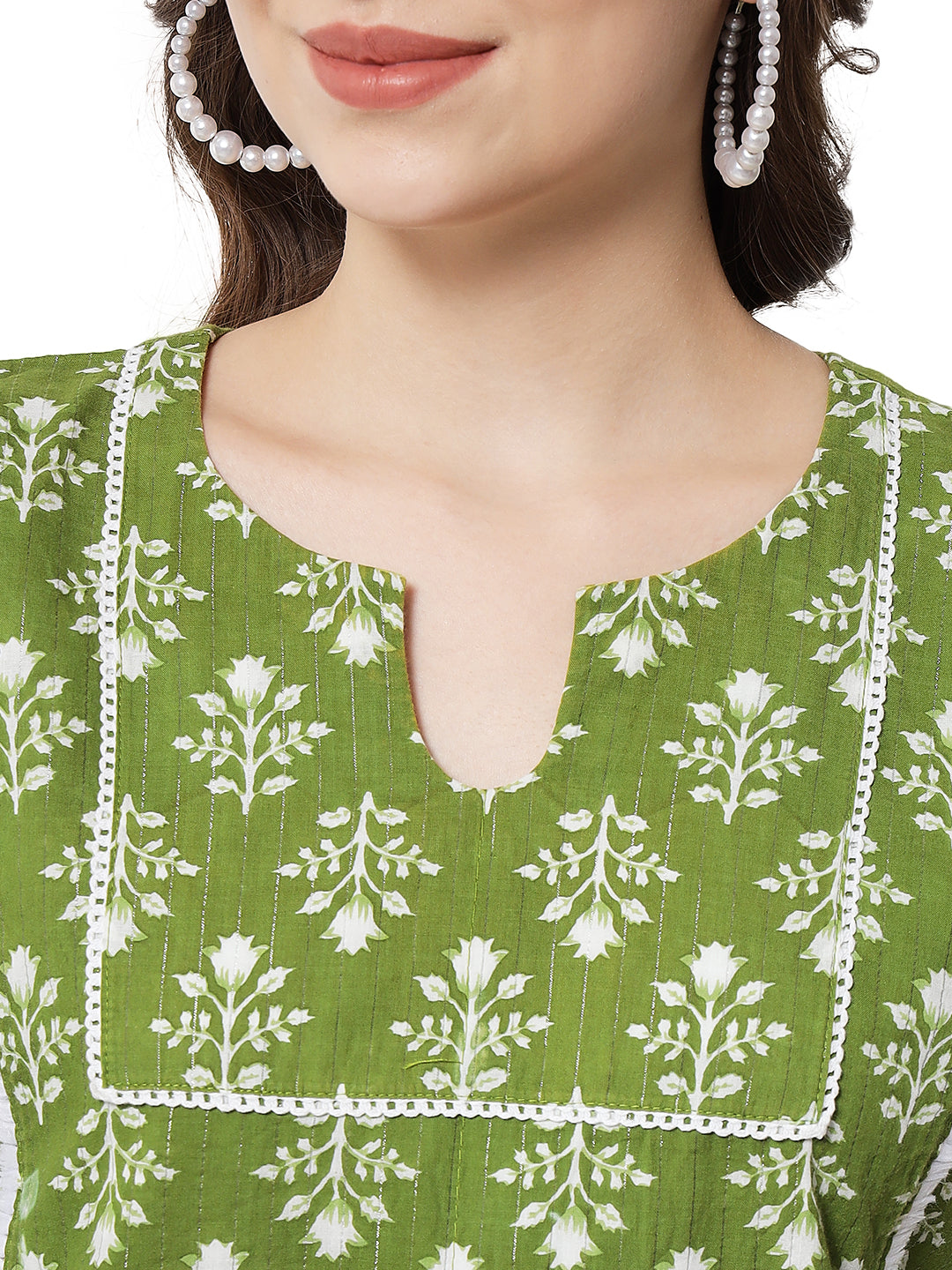 FLORAL PRINTED GREEN CO-ORD SET FOR WOMEN